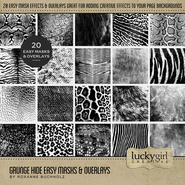 Grunge Easy Masks & Overlays 1 Digital Scrapbook Bundle