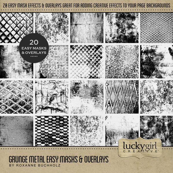 Grunge Easy Masks & Overlays 2 Digital Scrapbook Bundle