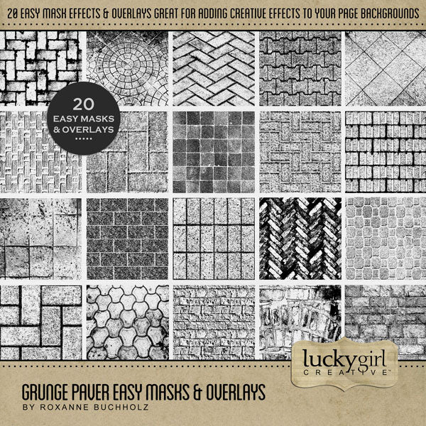 Grunge Easy Masks & Overlays 2 Digital Scrapbook Bundle