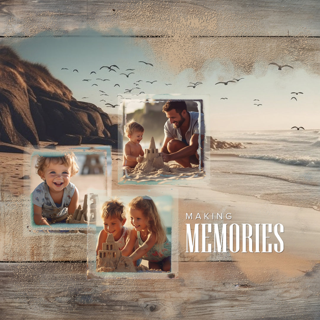 Grunge Photo Transfer Square Digital Scrapbook Kit – Lucky Girl Creative