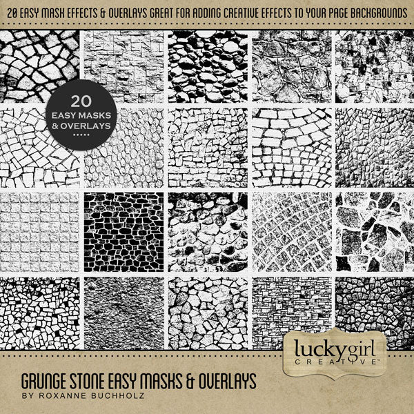 Grunge Easy Masks & Overlays 2 Digital Scrapbook Bundle