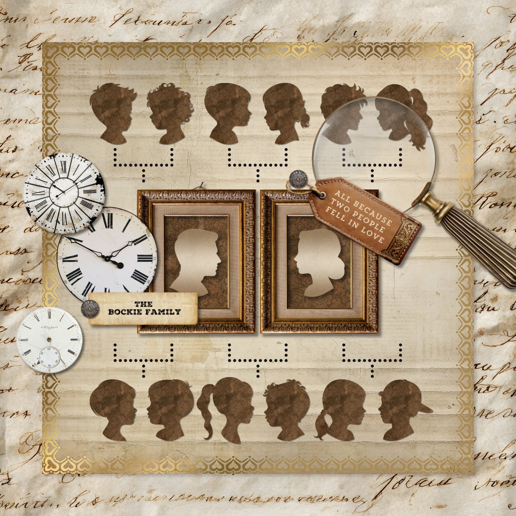 Paper Duos by Lucky Girl Creative digital art are the perfect combination of papers! Use to create one-of-a-kind beautiful backgrounds with vintage handwriting and folded grunge parchment. These papers will add that touch of interest and authenticity to all your pages including family history, heritage, and genealogy. This kit contains the Vintage Handwriting Papers and the Vintage Striped Parchment Papers.
