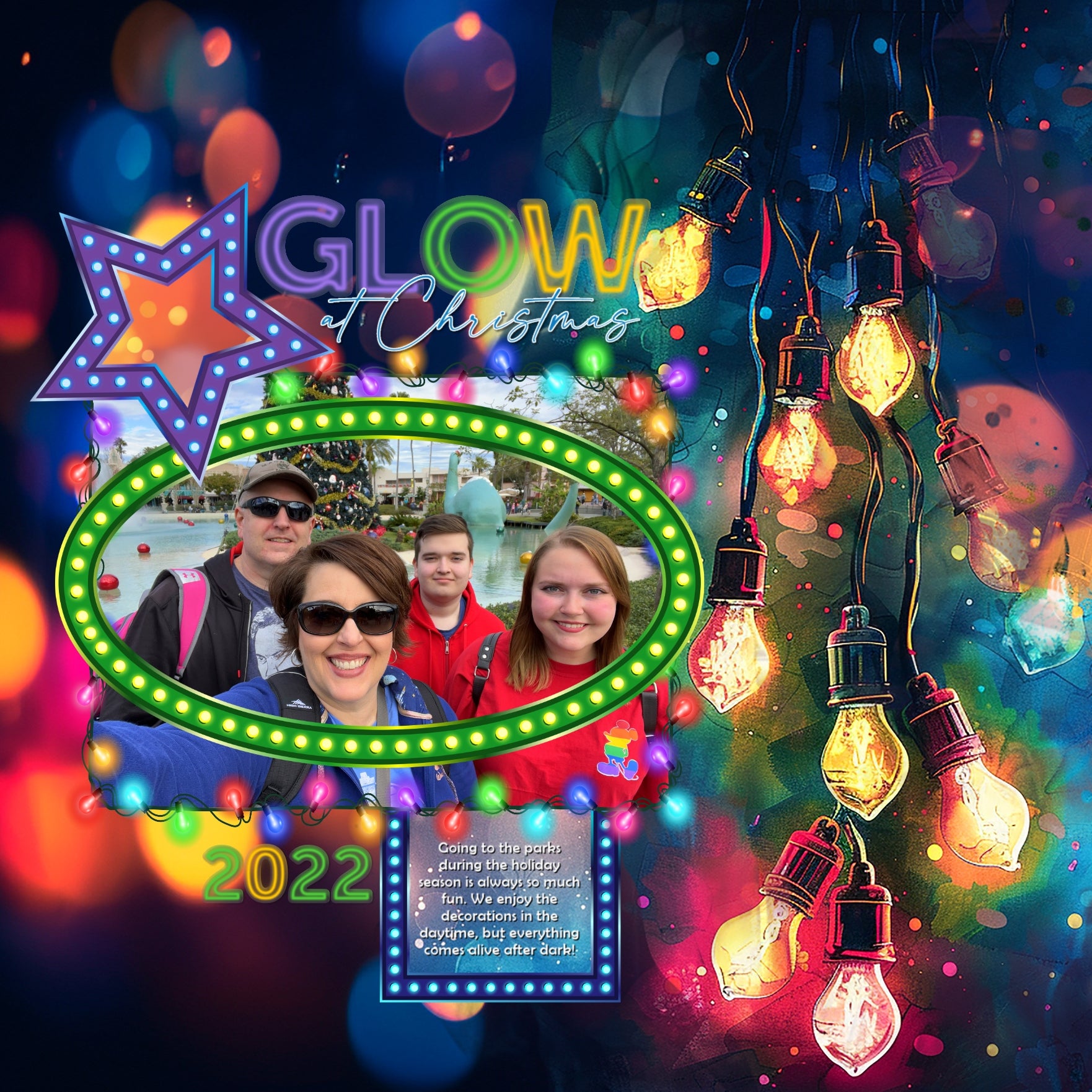 Sparkle and shine this holiday season with these brightly colored holiday light embellishments, frames, borders, papers, and alpha set by Lucky Girl Creative digital art for digital scrapbooking. Great for birthday and celebrations, too!