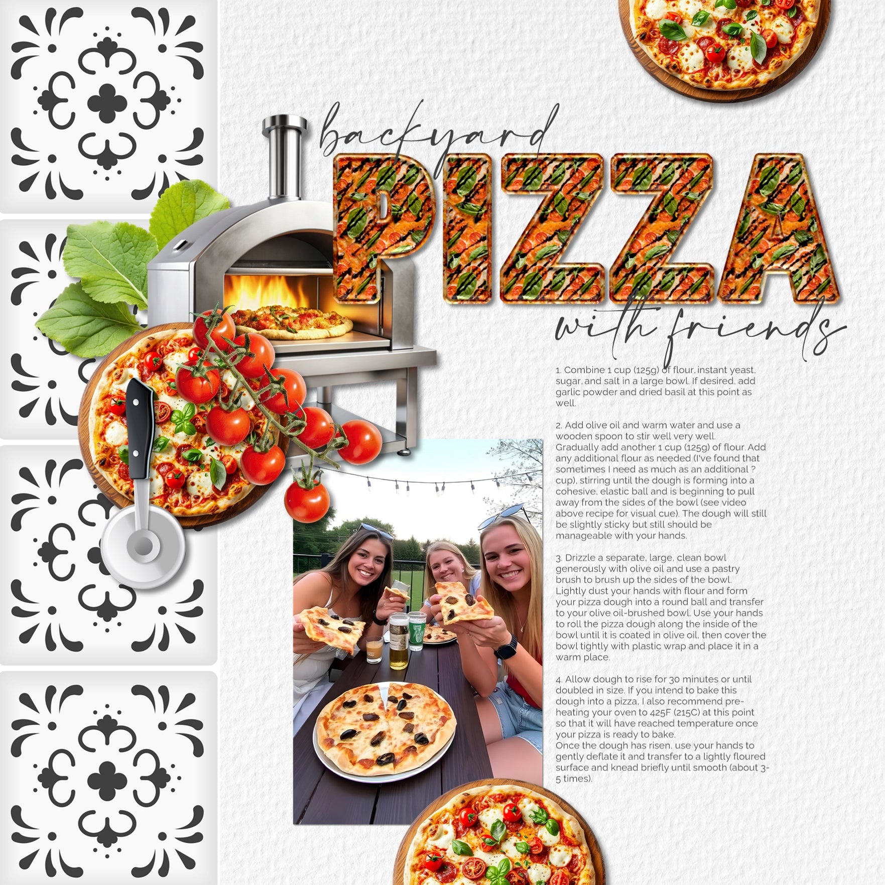 Showcase your favorite food, meals, restaurants, recipes, and cookbook favorites with these fun digital scrapbooking alphabet letters, numbers, and punctuation by Lucky Girl Creative digital art great for creating one-of-a-kind page titles. Great for Italian restaurants, trips to Italy, and family pizza nights! 