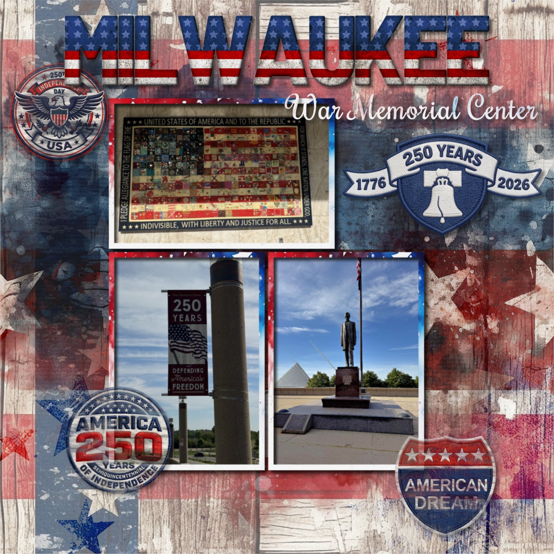 America 250 Patches Digital Scrapbook Kit