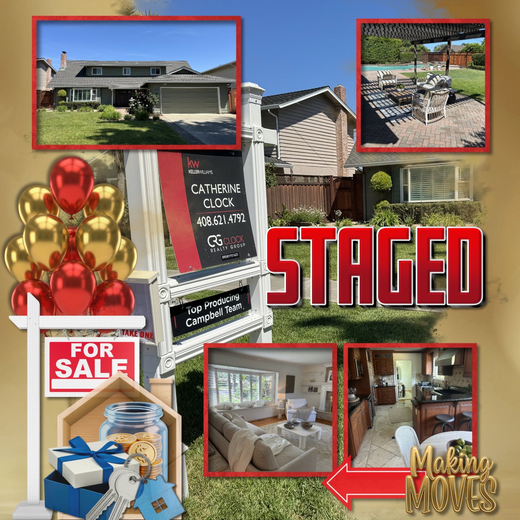 It's time to sell your home! Let's get going with a real estate agent to guide you through the buying and selling of your house. Document your journey with these realistic embellishments, clusters, word art, and alpha set. Great for real estate agents, realtors, brokers, lenders, finance teams, and home buyers and sellers! Embellishments by Lucky Girl Creative digital art include moving signs, arrows, balloons, briefcase, calculator, documents, door, file, file folder, Coming Soon, For Sale by Owner
