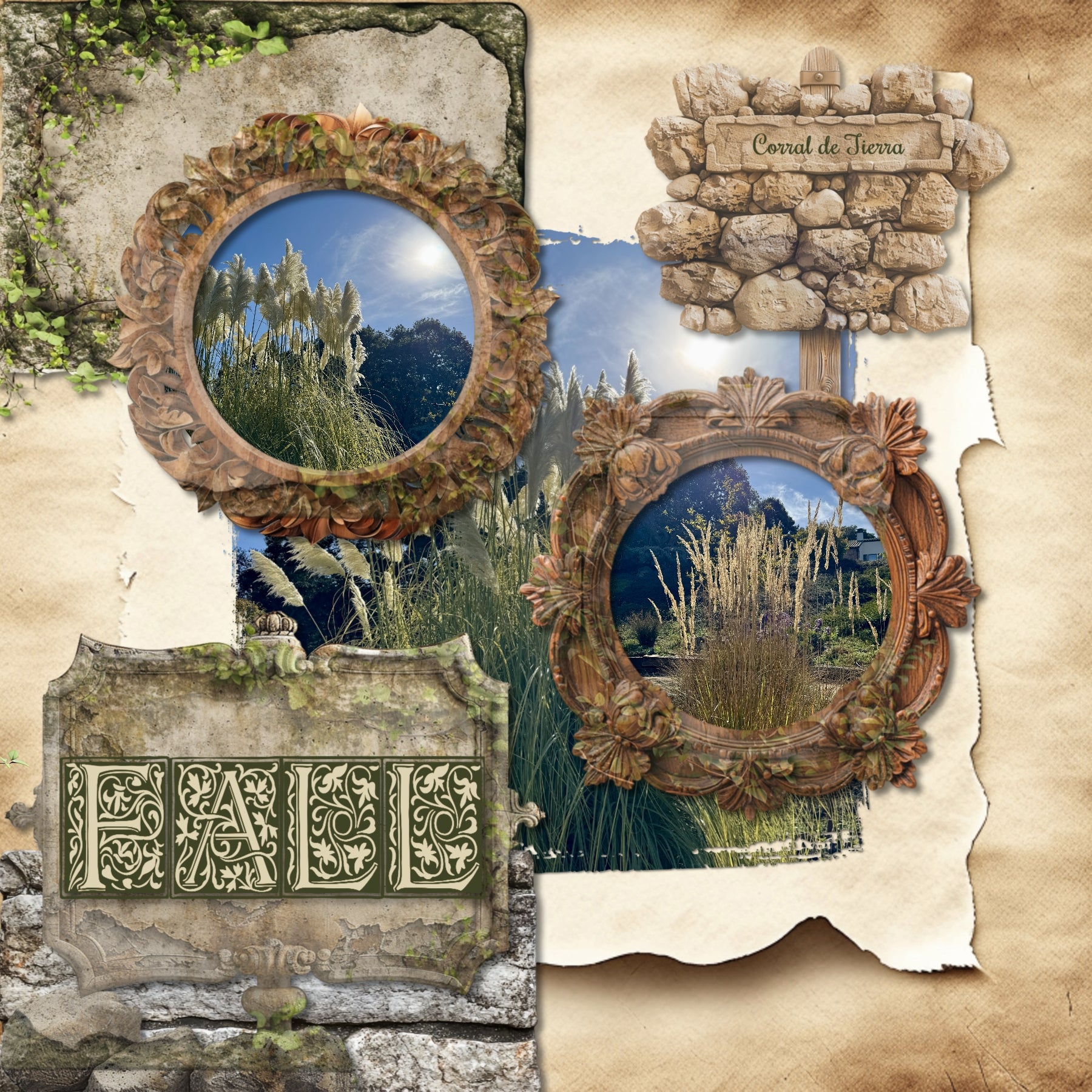 Bring timeless charm and a touch of vintage character to your creative digital scrapbooking projects. This beautifully curated digital scrapbooking art collection by Lucky Girl Creative digital art features a delightful mix of antique medallions, rustic stone plaques, decorative oval frames, decorative alpha set, and curled edge papers that celebrate the beauty of well-loved treasures. With its nostalgic details, weathered finishes, and warm, collected-over-time appeal, Gathered Goods