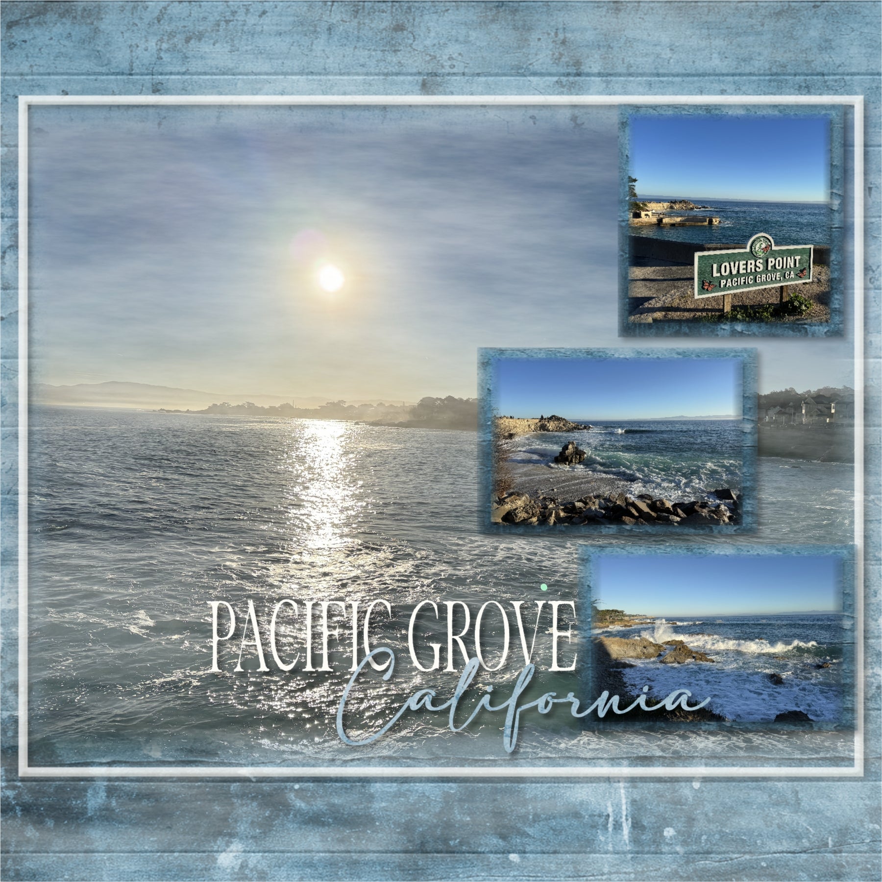 Grunge Blue Papers Digital Scrapbook Kit