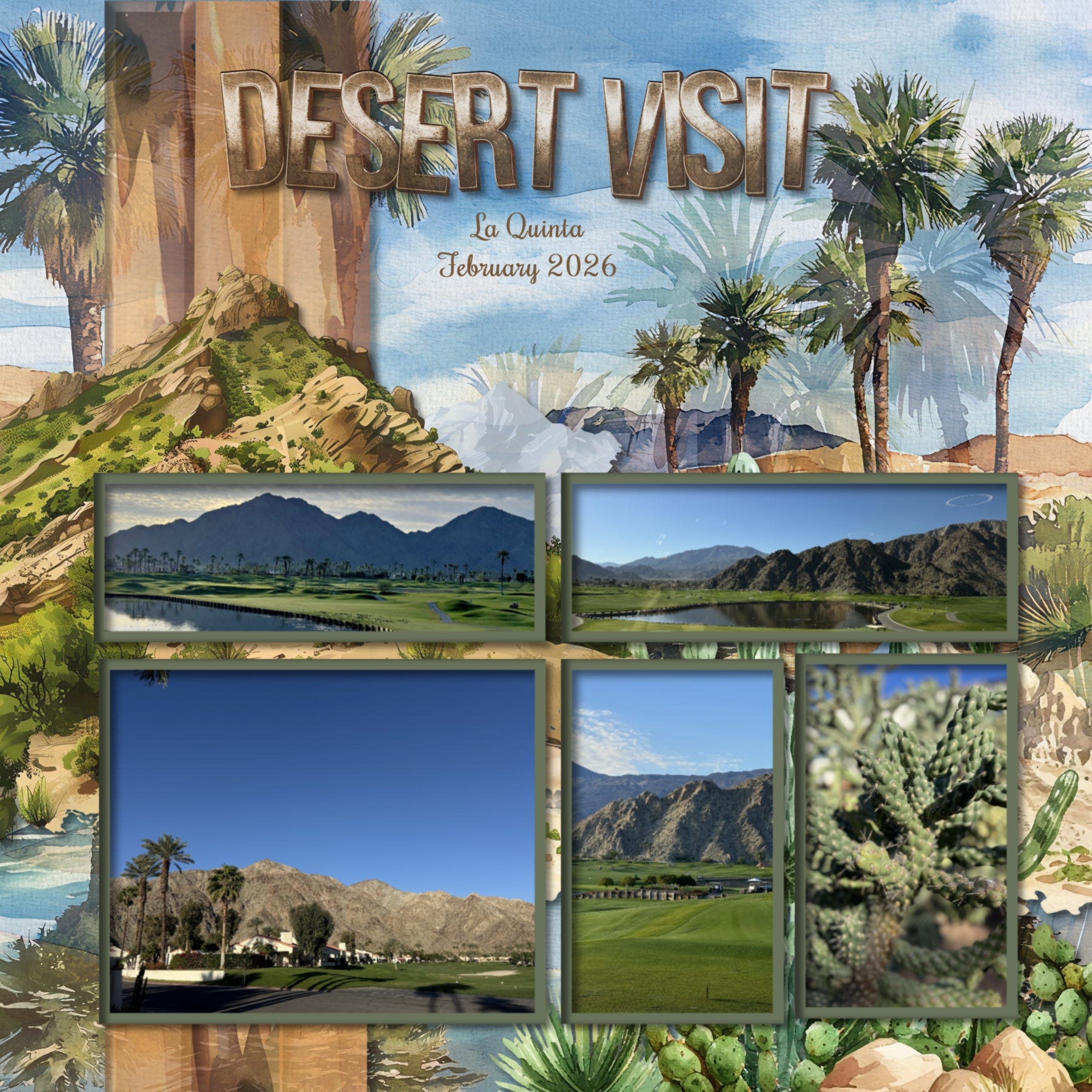 Travel Scenic Watercolor Elements Digital Scrapbook Kit