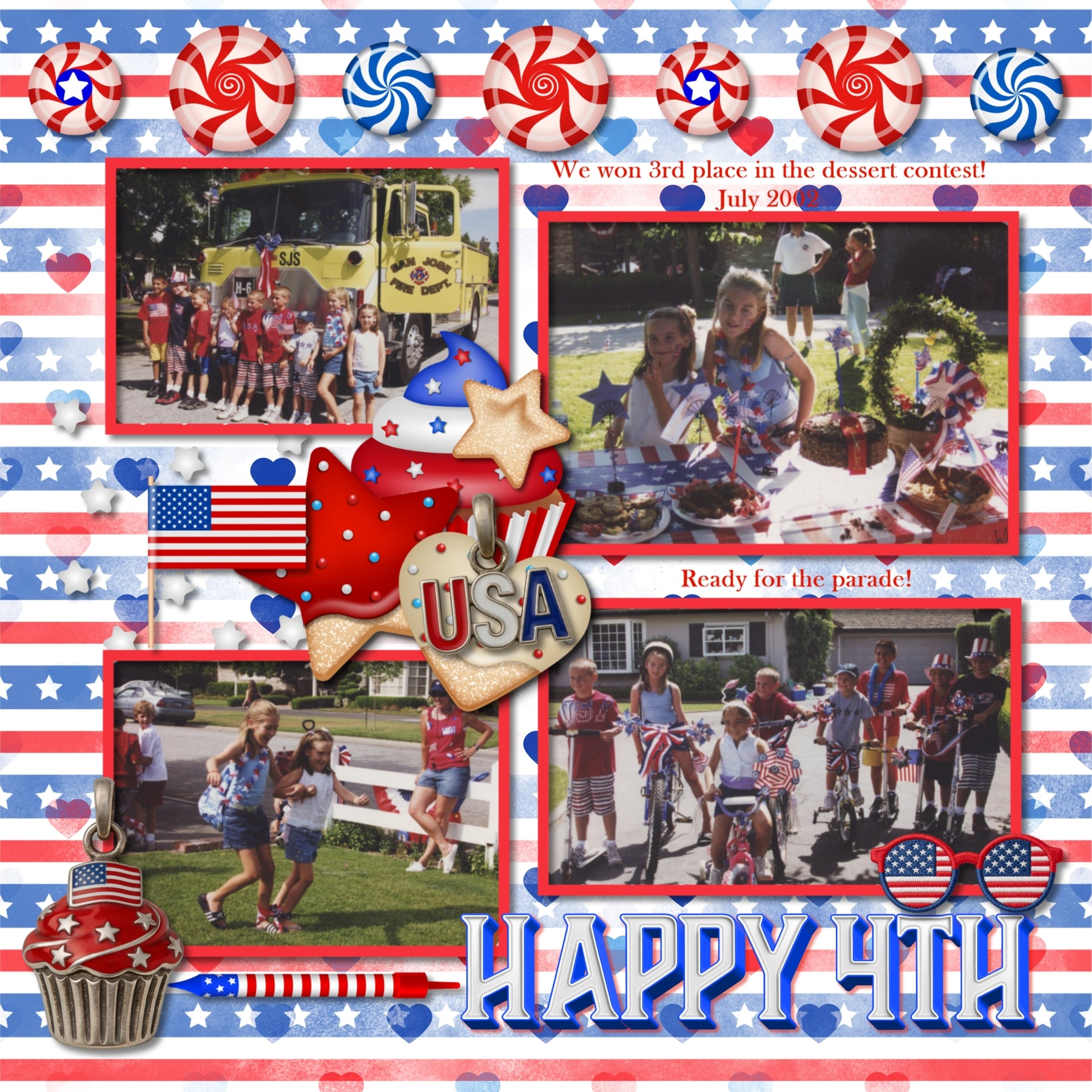 4th of July Charms Digital Scrapbook Kit