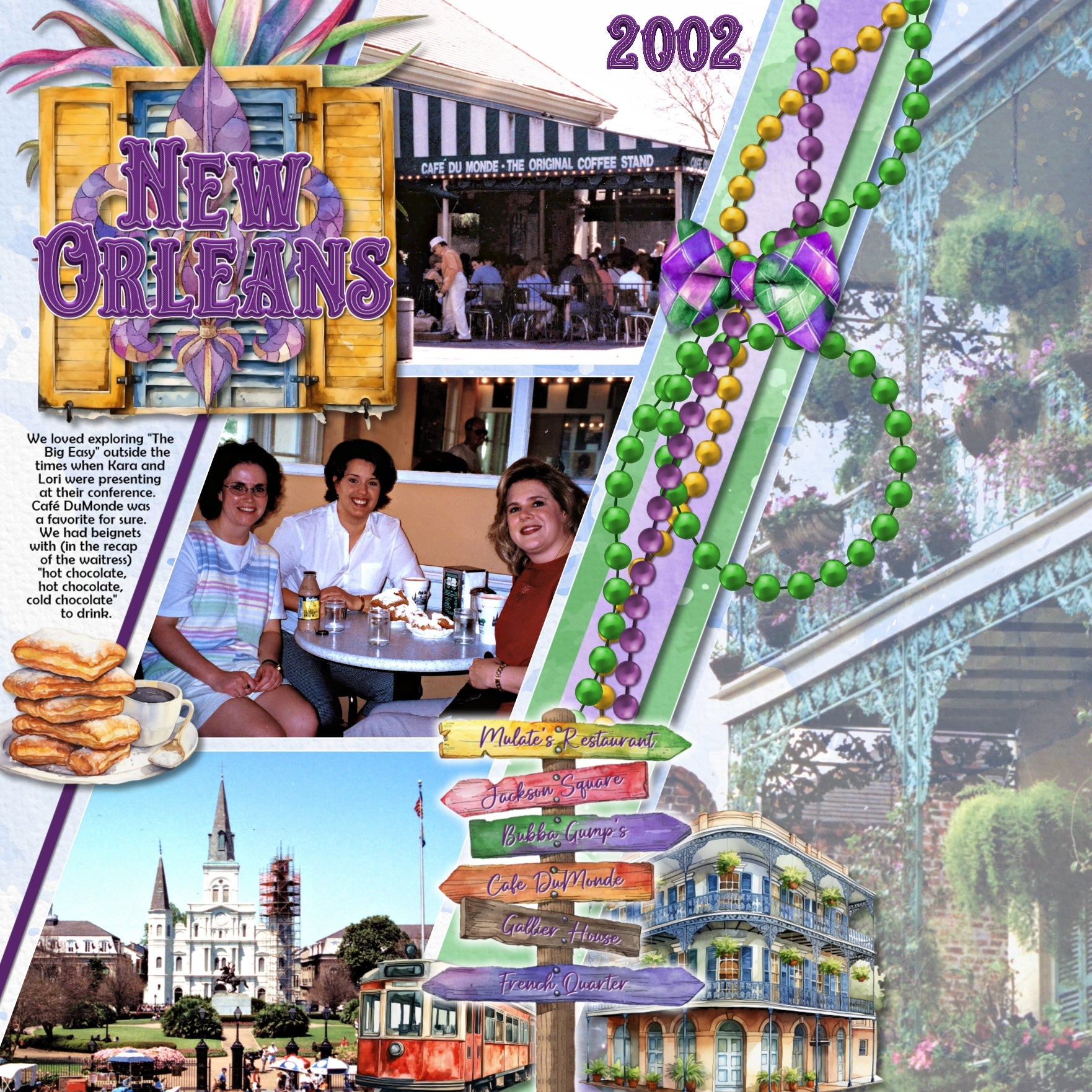 Mardi Gras Watercolor Digital Scrapbook Kit