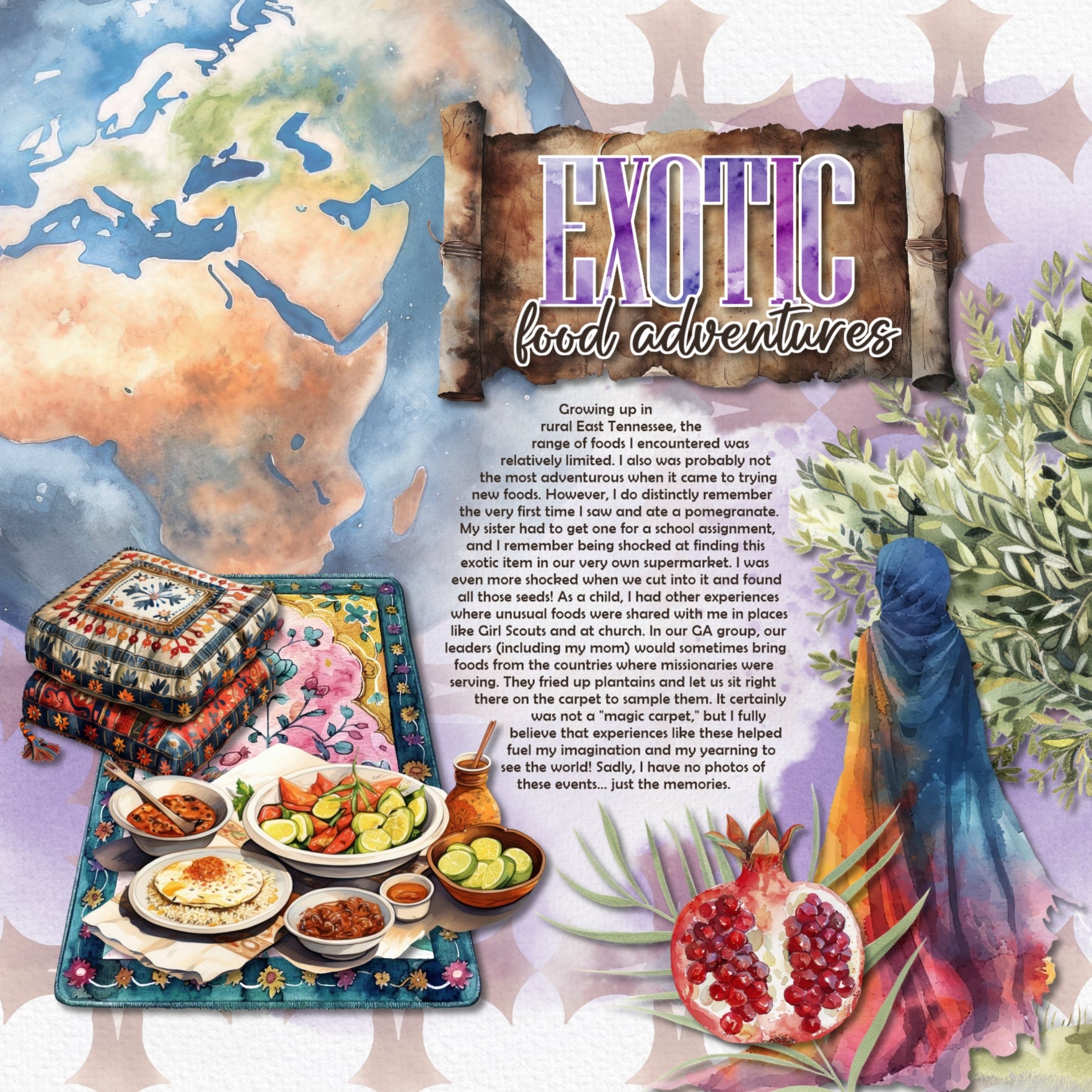Add these beautiful watercolor embellishments, papers, clusters, and alpha set by Lucky Girl Creative digital art to all your digital scrapbooking pages to easily create memorable Middle Eastern pages and albums! Great for vacations and holidays to the Arab world including Bahrain, Egypt, Iran, Iraq, Israel, Jordan, Kuwait, Lebanon, Oman, Palestine, Qatar, Saudi Arabia, Syria, Turkey, the United Arab Emirates, and Yemen. Embellishments include animal, bird, dove, falcon, vulture, buzzard, camel, and more.