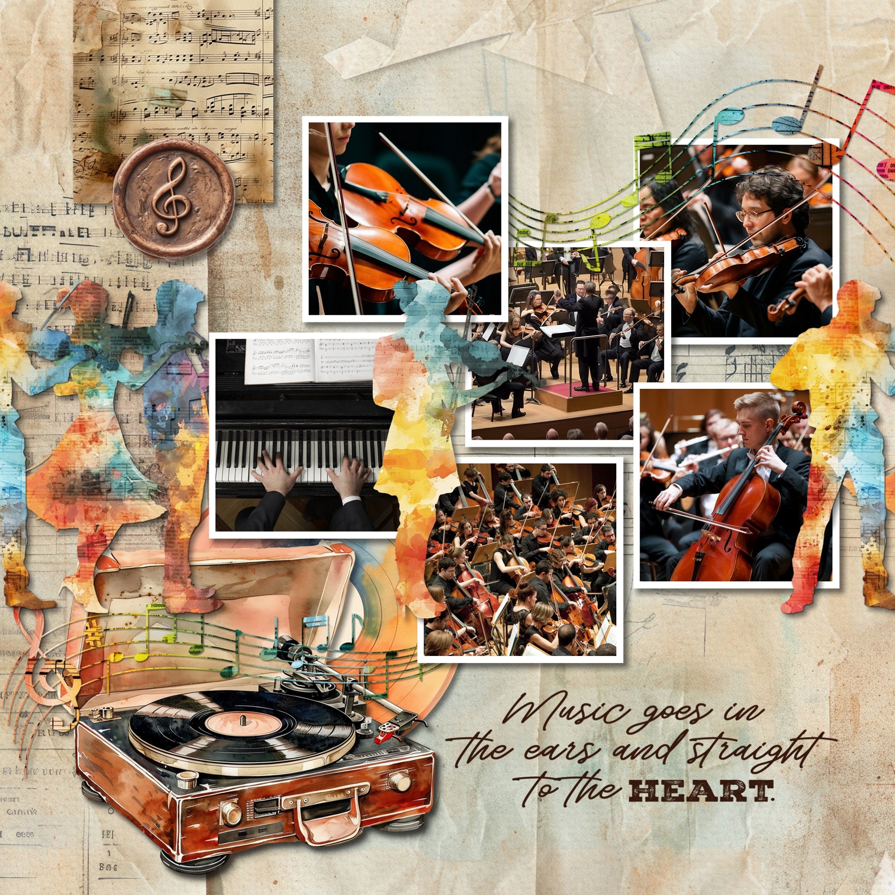 These watercolor music embellishments, papers, clusters, and word art by Lucky Girl Creative digital art are perfect for musical performances, recitals, singing, musicians, composers, concerts, band, choir, theatre, theater, weddings, and anything music or song related. Embellishments include instrument, music notes, accordion, cassette player, headphones, chimes, cassette tape, clarinet, woodwinds, conductor wand, cymbal, didgeridoo, drum, drum set, bongo drums, drum sticks, envelope, gramophone, and more.