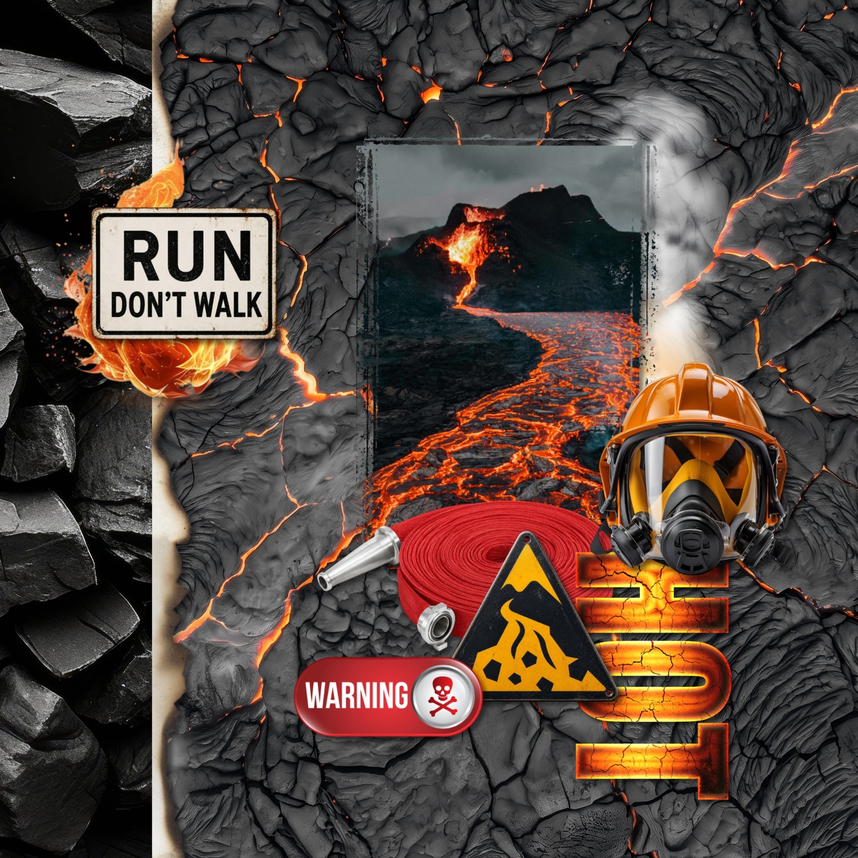 These realistic natural disaster elements, molten lava papers, metal signs, and hot alpha set by Lucky Girl Creative digital art will add a bit of authenticity to your volcano digital scrapbooking pages. Perfect for vacations to Hawaii, danger zones, and landslides, as well as outdoor and nature pages! Embellishments include burnt edges, fire, chemical suit, destroyed microwave, burned scrapbooks, emergency light, alarm, fire hydrant, smoke, explosion, fire suit, fireball, firehose, fireman, boots, jacket, 