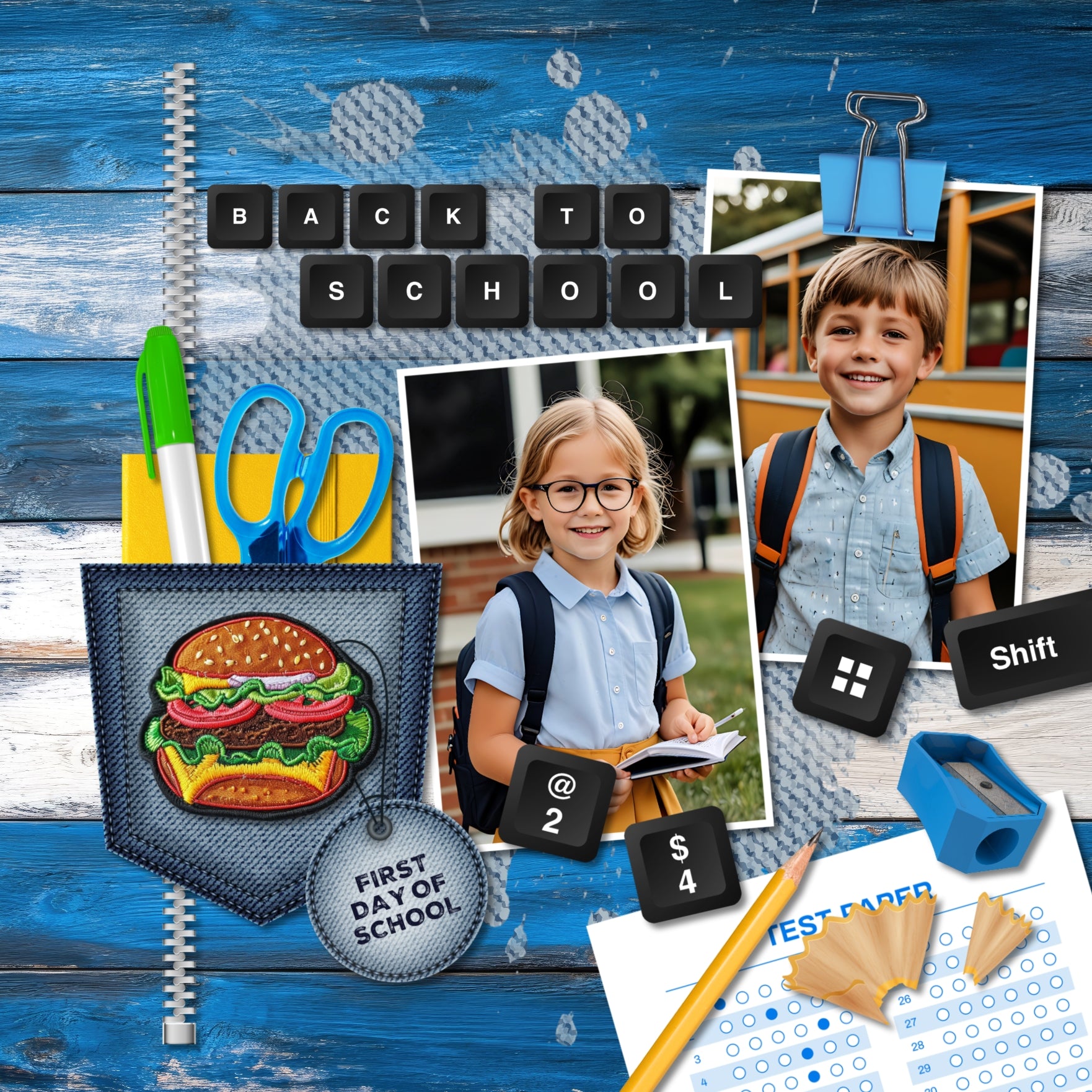 These distressed blue and white wood panel background papers by Lucky Girl Creative digital art are wonderful for outdoor and nature pages as well as beach vacations and ocean adventures. This kit is included in the Nautical Favorites Papers Bundle.