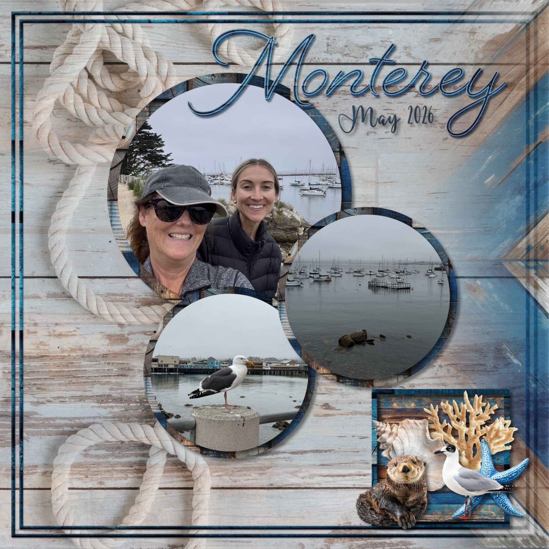 These distressed blue and white wood panel background papers by Lucky Girl Creative digital art are wonderful for outdoor and nature pages as well as beach vacations and ocean adventures. This kit is included in the Nautical Favorites Papers Bundle.