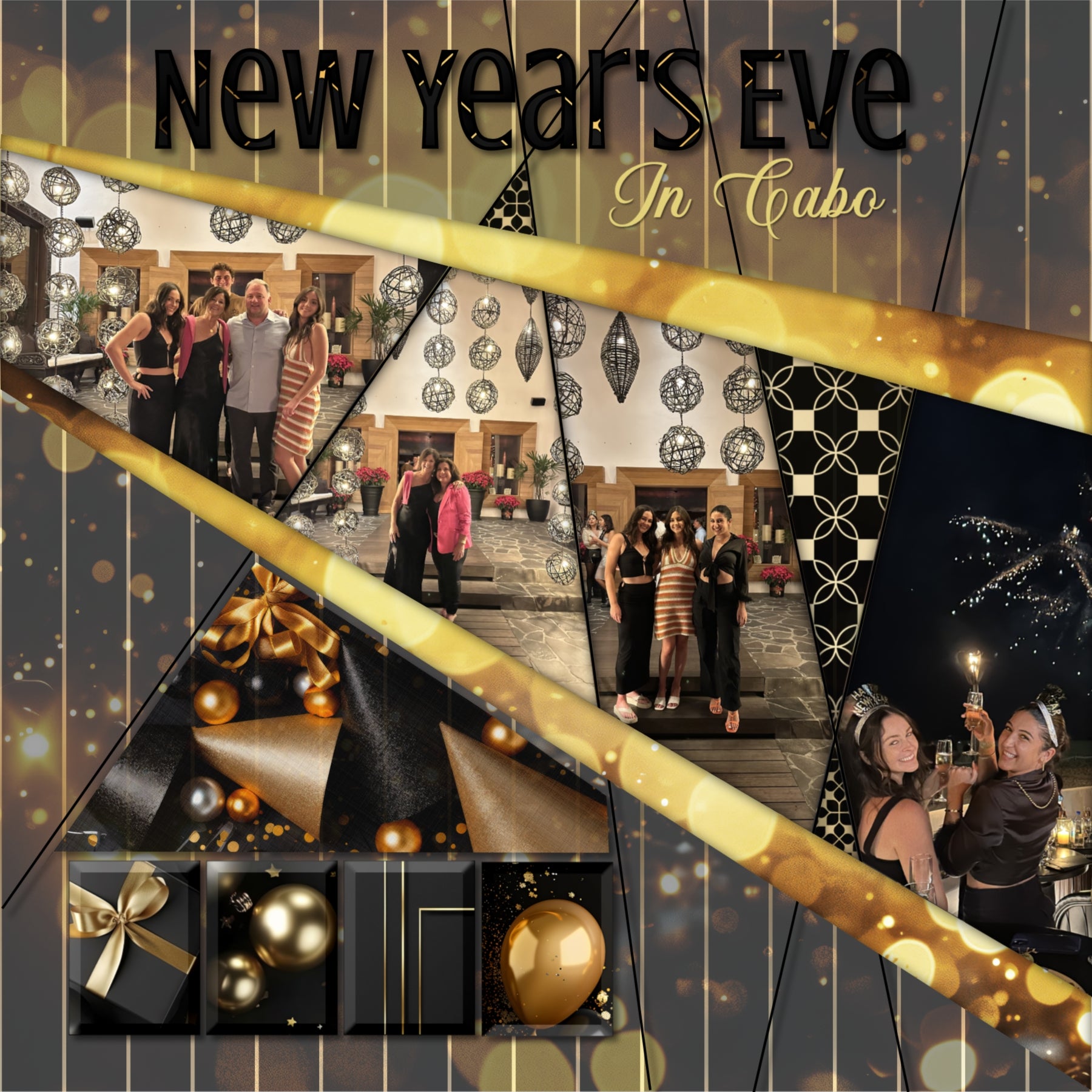 With elegant gold accents against black backgrounds, these digital scrapbooking papers by Lucky Girl Creative digital art are great for special occasions including New Year's, graduation, wedding, anniversary, black tie events, and more! This paper pack include 100 luxury, bokeh, fireworks, party, and patterned papers.