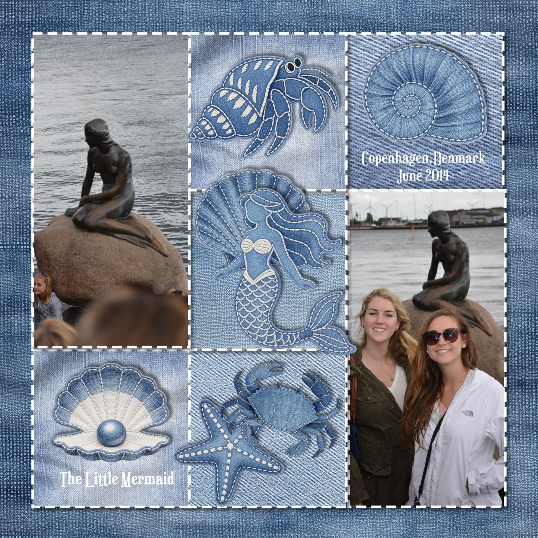 These playful denim ocean animals by Crafty Clover digital art for digital scrapbooking will add a touch of fun to all your beach and seaside adventures. Animals include crab, dolphin, fish, clown fish, jellyfish, octopus, penguin, seal, stingray, whale, mermaid, shell, seashell, and starfish. This kit is NOT included in any bundle.