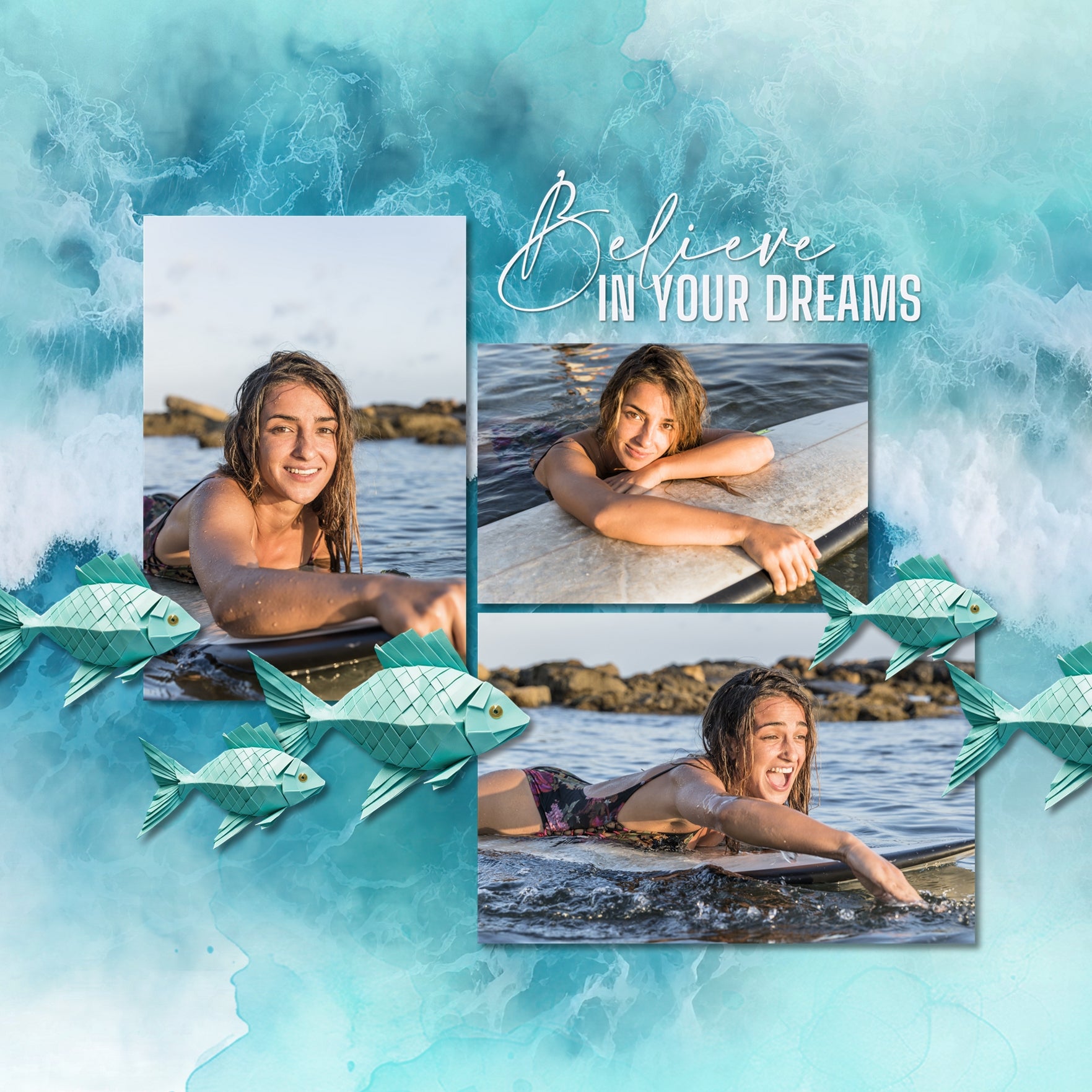 Summer beach days are here! Capture all your beach memories with these beautiful photographic 12" ocean wave overlays with transparent edges by Lucky Girl Creative digital art that blend seamlessly into any background paper and make the perfect backdrop for all your scrapbook pages. Great for tropical vacations, beach and ocean adventures, Hawaii, California, the Caribbean, and more! 