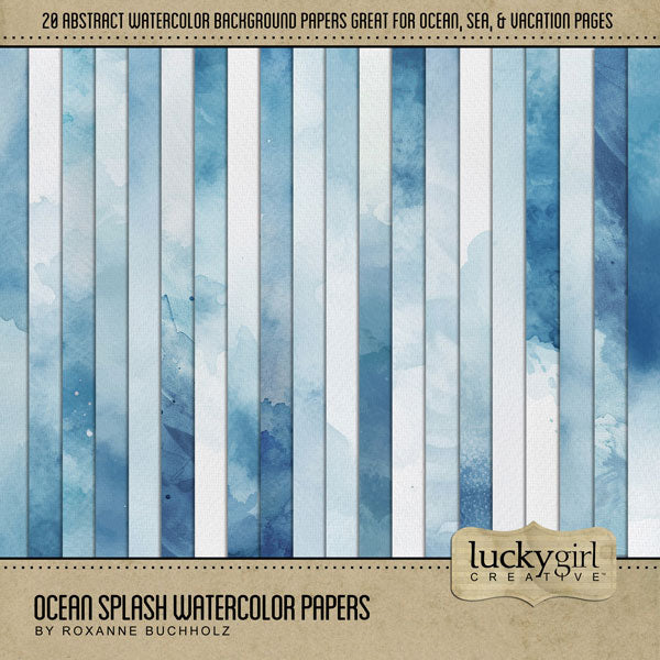 Add these beautiful watercolor background papers by Lucky Girl Creative digital art to all your Scandinavian digital scrapbooking pages and Nordic albums! Use for documenting travel and vacations to Scandinavia - Denmark, Norway, Sweden, Finland, and Iceland as well as other seaside locations. Great for beach vacations and cruise ship ocean holidays, too! This kit is included in the Viking Watercolor Bundle.