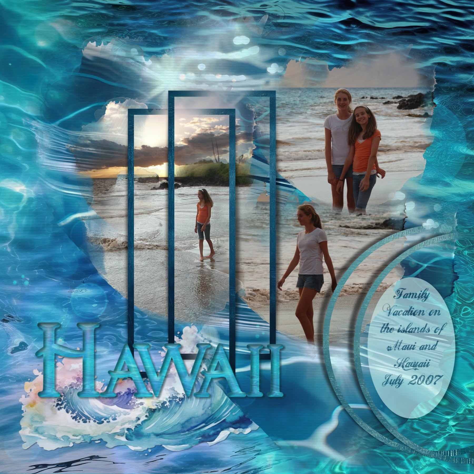 Paper Duos by Lucky Girl Creative digital art for digital scrapbooking are the perfect combination of papers! Use to create one-of-a-kind beautiful backgrounds of ocean water bokeh and blue painted papers great for summer vacations and tropical holidays. This kit contains the Ocean Water Bokeh Papers and the Blue Painted Papers.