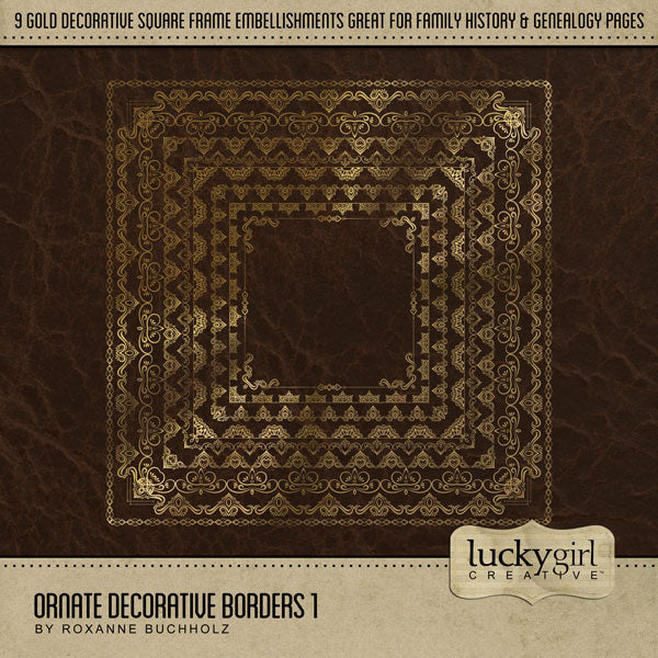 Ornate Decorative Borders 1 Digital Scrapbook Kit