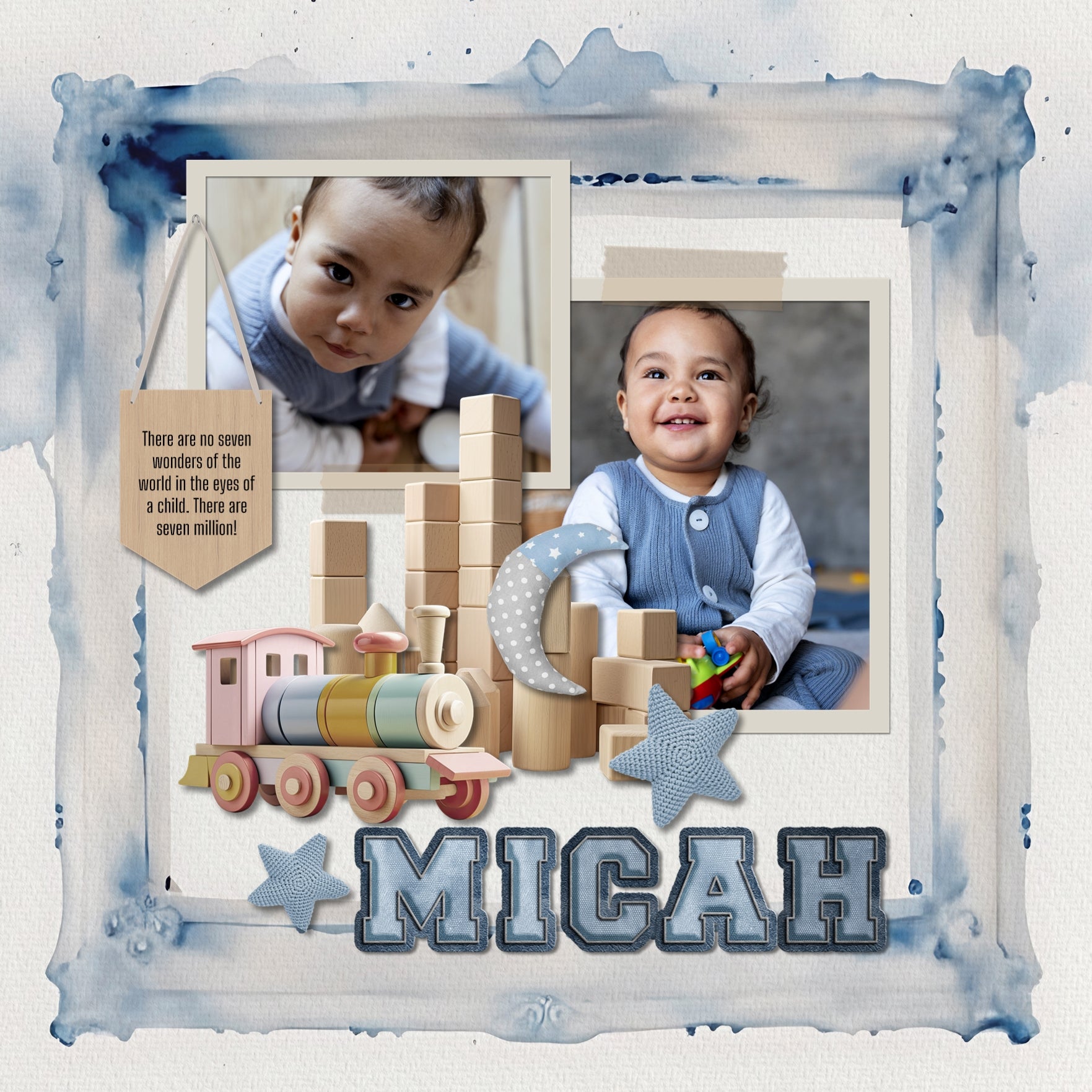 Create beautiful sunny summer or snowy winter pages with these inspirational watercolor digital scrapbooking framed background papers by Lucky Girl Creative digital art. Great for beach, ocean, and pool pages as well as snow, ice, and winter pages. The blue and white watercolor papers looks like water splashes or abstract snow! This kit is included in the Out of the Blue Watercolor Papers Bundle.