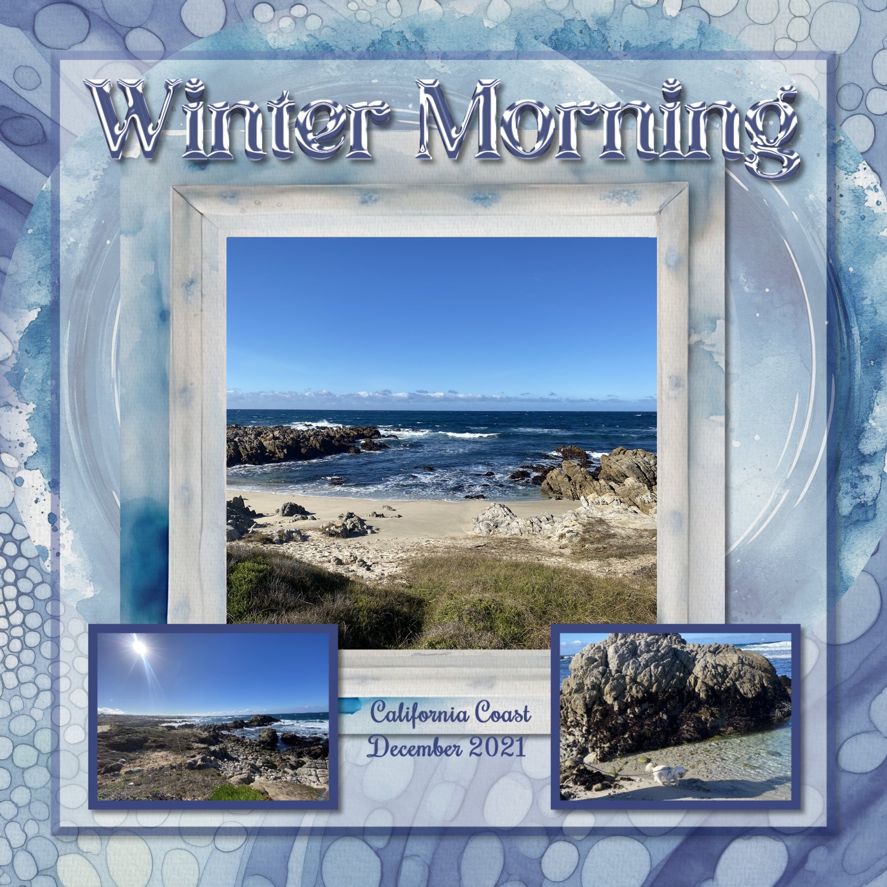 Create beautiful sunny summer or snowy winter pages with these inspirational watercolor digital scrapbooking background papers by Lucky Girl Creative digital art. Great for beach, ocean, and pool pages as well as snow, ice, and winter pages. The blue and white watercolor papers looks like water splashes or abstract snow! This kit is included in the Out of the Blue Watercolor Papers Bundle.