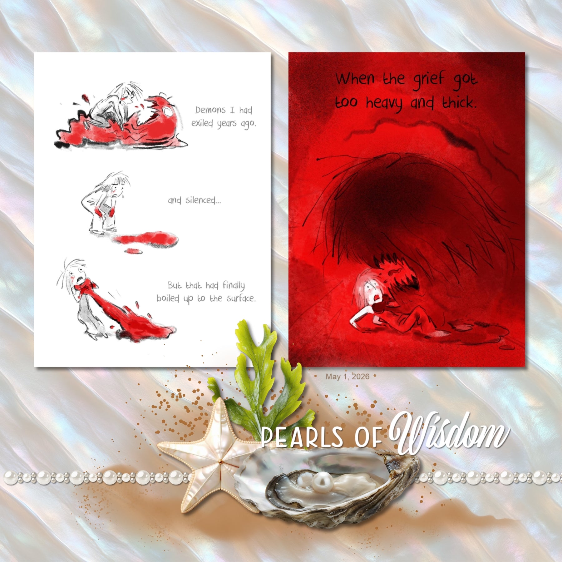 She is just like a pearl - made from grit but full of grace. She is unstoppable. Through hardship, time, and transformation, great beauty develops just as grit in an oyster turns into a pearl. These realistic and beautiful embellishments, word art, papers, and alpha set by Lucky Girl Creative digital art will add beauty to your spiritual transformation journey. Great for beach vacations and weddings, too! Embellishments include otter, shell, seashell, coastal rocks, decorative mats for journaling, flower