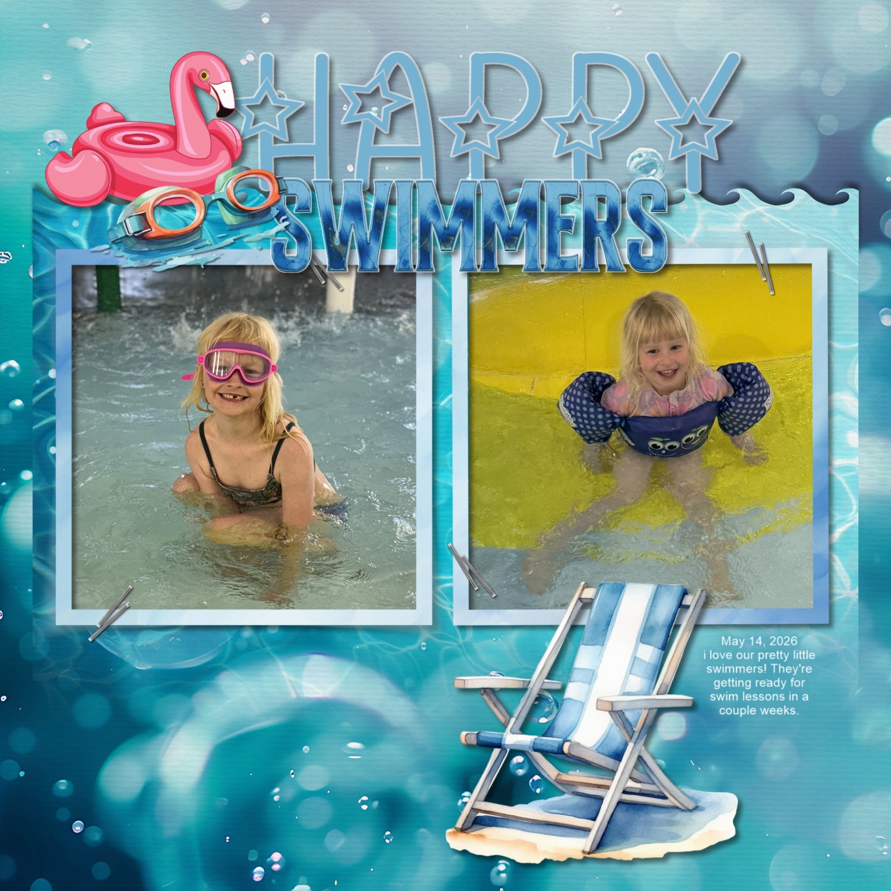 Paper Duos by Lucky Girl Creative digital art for digital scrapbooking are the perfect combination of papers! Use to create one-of-a-kind beautiful backgrounds of pool water bokeh and bubbles great for summer pool parties, holidays to the beach, and tropical vacations. This kit includes the Pool Water Bokeh Papers and the Pool Water Bubbles Papers.