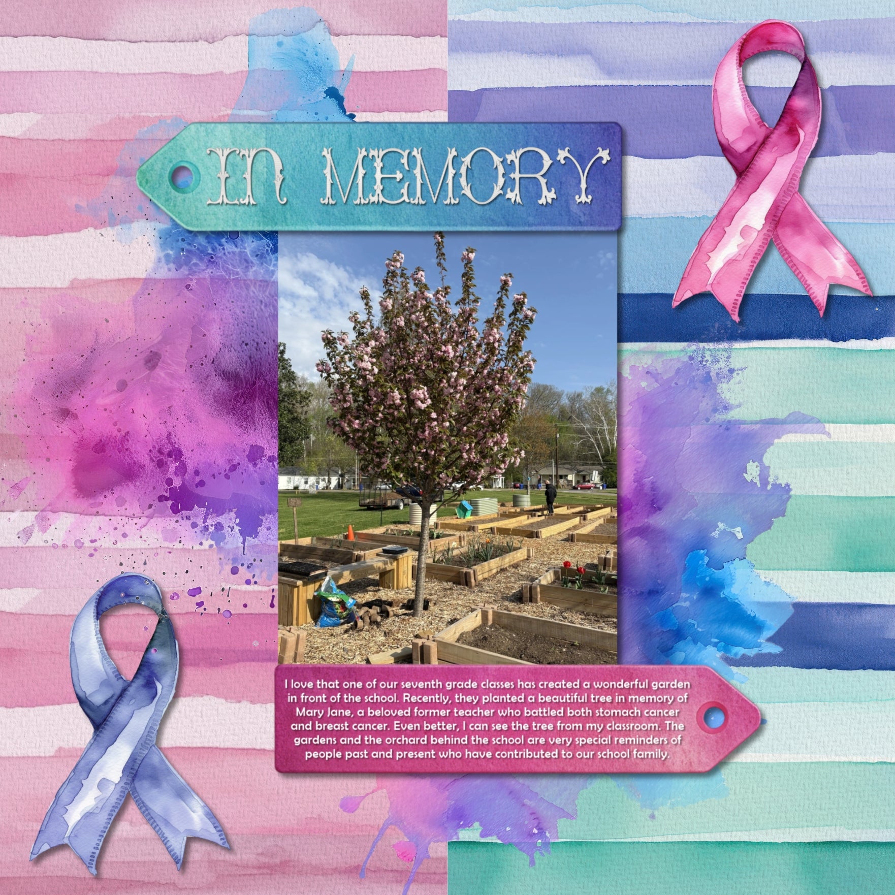 Rainbows & Ribbons Watercolor Digital Scrapbook Bundle