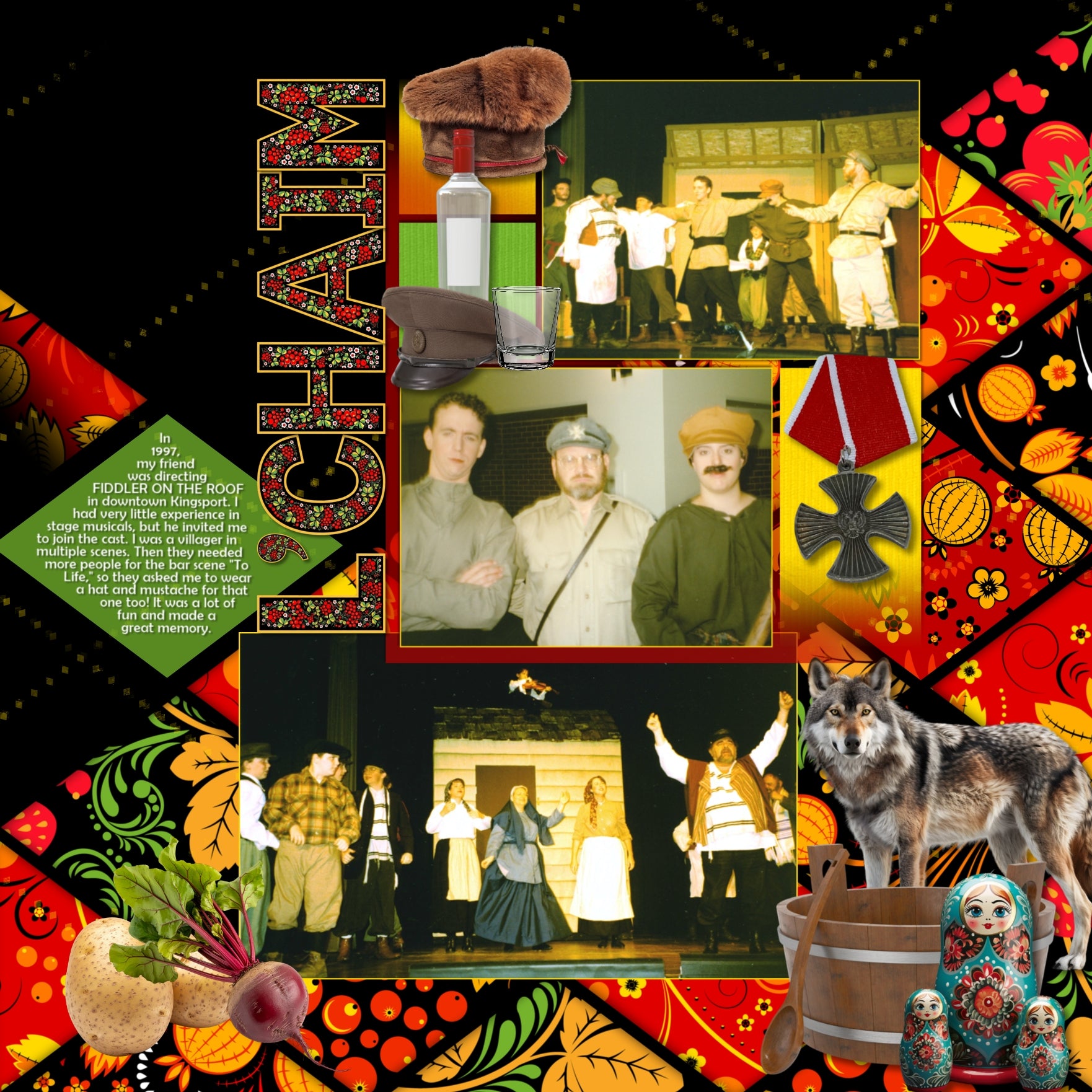 Adventure and explore through Russia with these beautiful, realistic travel embellishments, folk art papers, clusters, and Khokhloma alpha set by Lucky Girl Creative digital art for digital scrapbooking. Great for vacations and holidays to Russia and other nearby Eastern European countries. Embellishments include bear, gray fox, marten, reindeer, wolf, apartment building, high rise building, walk up, ballet slippers, barrier, felt boots, cigarettes, Moscow, St. Petersburg, jacket, coat, traditional dress
