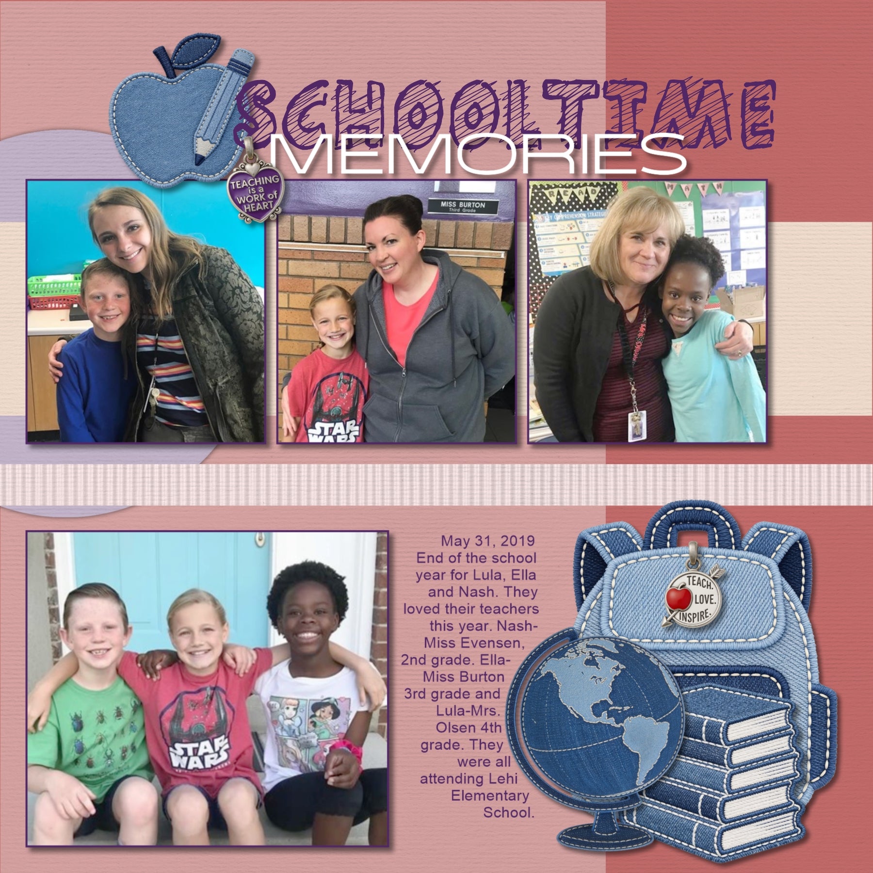 These playful denim patches by Crafty Clover digital art for digital scrapbooking will add a touch of fun to all your school adventures and classroom activities. Embellishments include apple, pencil, art palette, backpack, book, lightbulb, stack of books, calculator, globe, laptop, computer, microscope, owl, school bus, and school house. This kit is NOT included in any bundle.