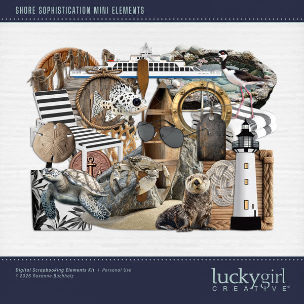 Shore Sophistication Mini Digital Scrapbook Kit