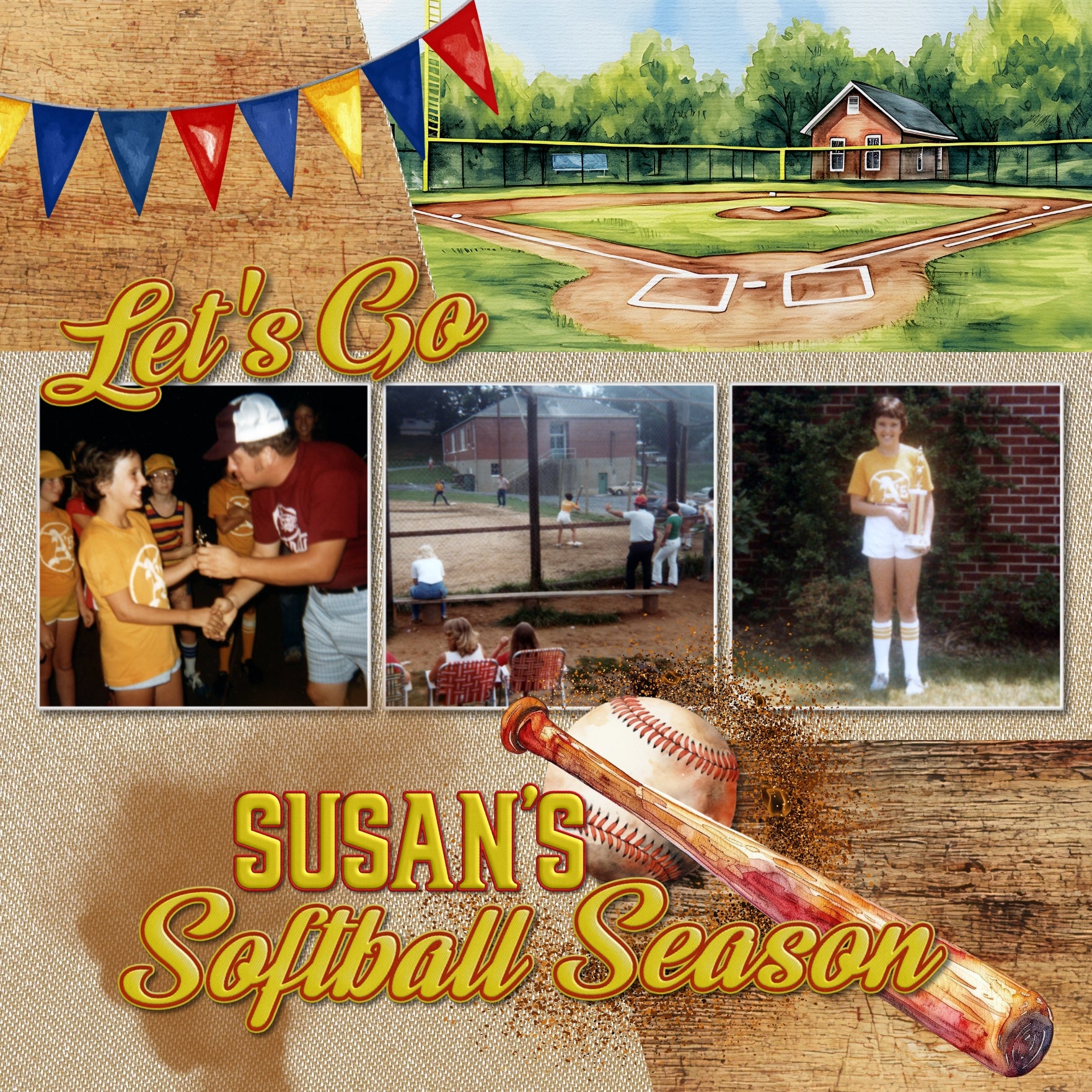 Add these sporty softball word art embellishments and yellow and red jersey alpha set by Lucky Girl Creative digital art to all your softball sport digital scrapbooking pages! Great for page titles for teams, players, coaches, and more! Word art embellishments include ball, ballpark, base, bases, batter, big, catch, catcher, center, coach, collegiate, dad, day, diamond, dirt, double, dreams, fan, fastpitch, field, 1st, 2nd, 3rd, fly, foul, full count, game, grand slam, groundout, header, hit, home, infield