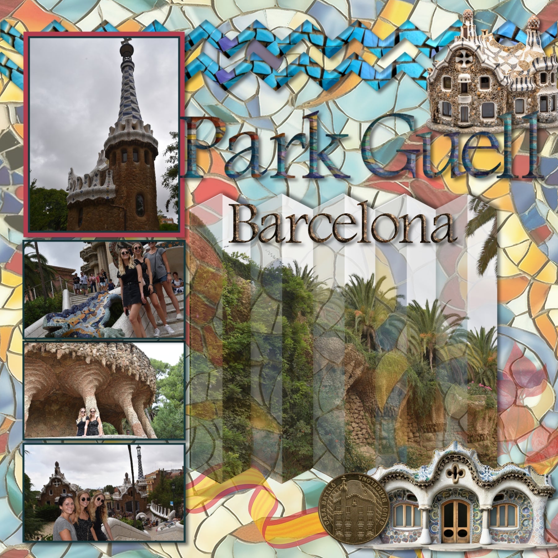 Adventure and explore through Spain with these beautiful and realistic embellishments, papers, clusters, and alpha set by Lucky Girl Creative digital art for digital scrapbooking. Whether you have taken a holiday to Spain, Portugal, or walked the Camino de Santiago trail, this collection will authentically accent your photos of Western Europe. Great for exploring Madrid, Barcelona, Valencia, Seville, and Zaragoza, too! Embellishments include airplane, flag of Spain, bull, arch, mosaic, architecture, Sagrada