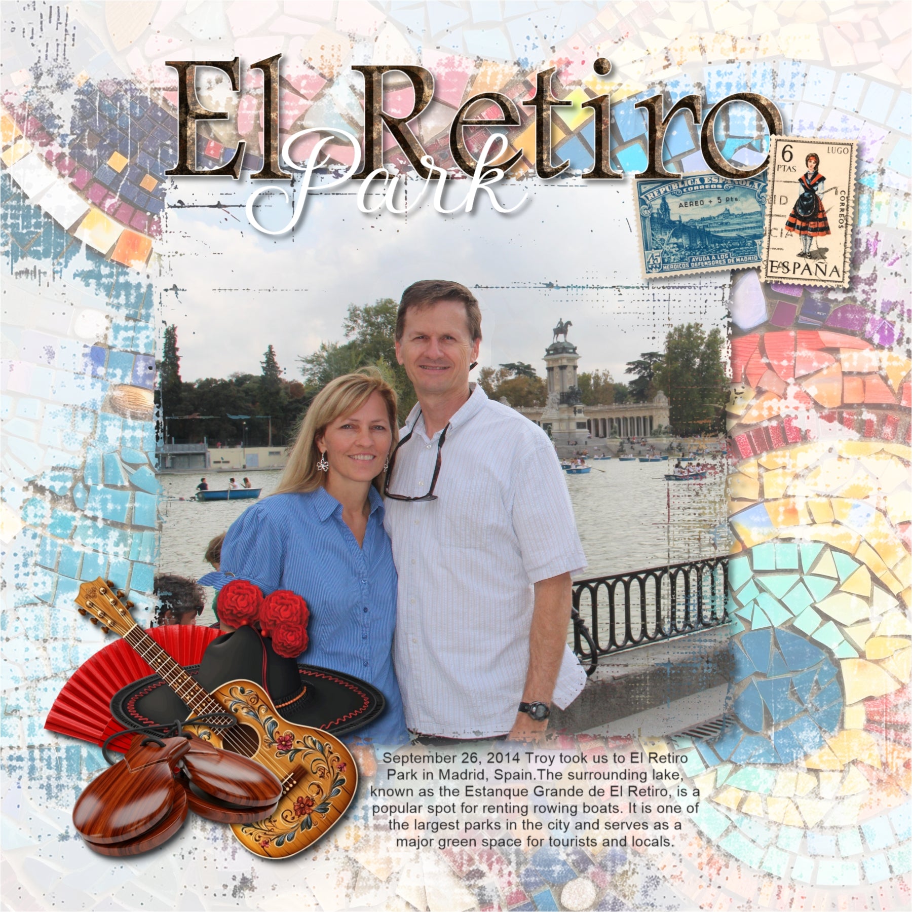 Adventure and explore through Spain with these beautiful and realistic embellishments, papers, clusters, and alpha set by Lucky Girl Creative digital art for digital scrapbooking. Whether you have taken a holiday to Spain, Portugal, or walked the Camino de Santiago trail, this collection will authentically accent your photos of Western Europe. Great for exploring Madrid, Barcelona, Valencia, Seville, and Zaragoza, too! Embellishments include airplane, flag of Spain, bull, arch, mosaic, architecture, Sagrada