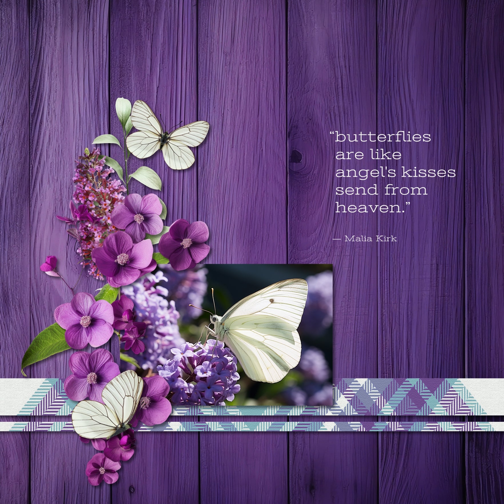 Accent your traditional seasonal pages with these purple wood grain papers by Lucky Girl Creative digital art for digital scrapbooking. Great for summer, spring, floral, and everyday pages, too! This kit is included in the Summer Season Papers Bundle.