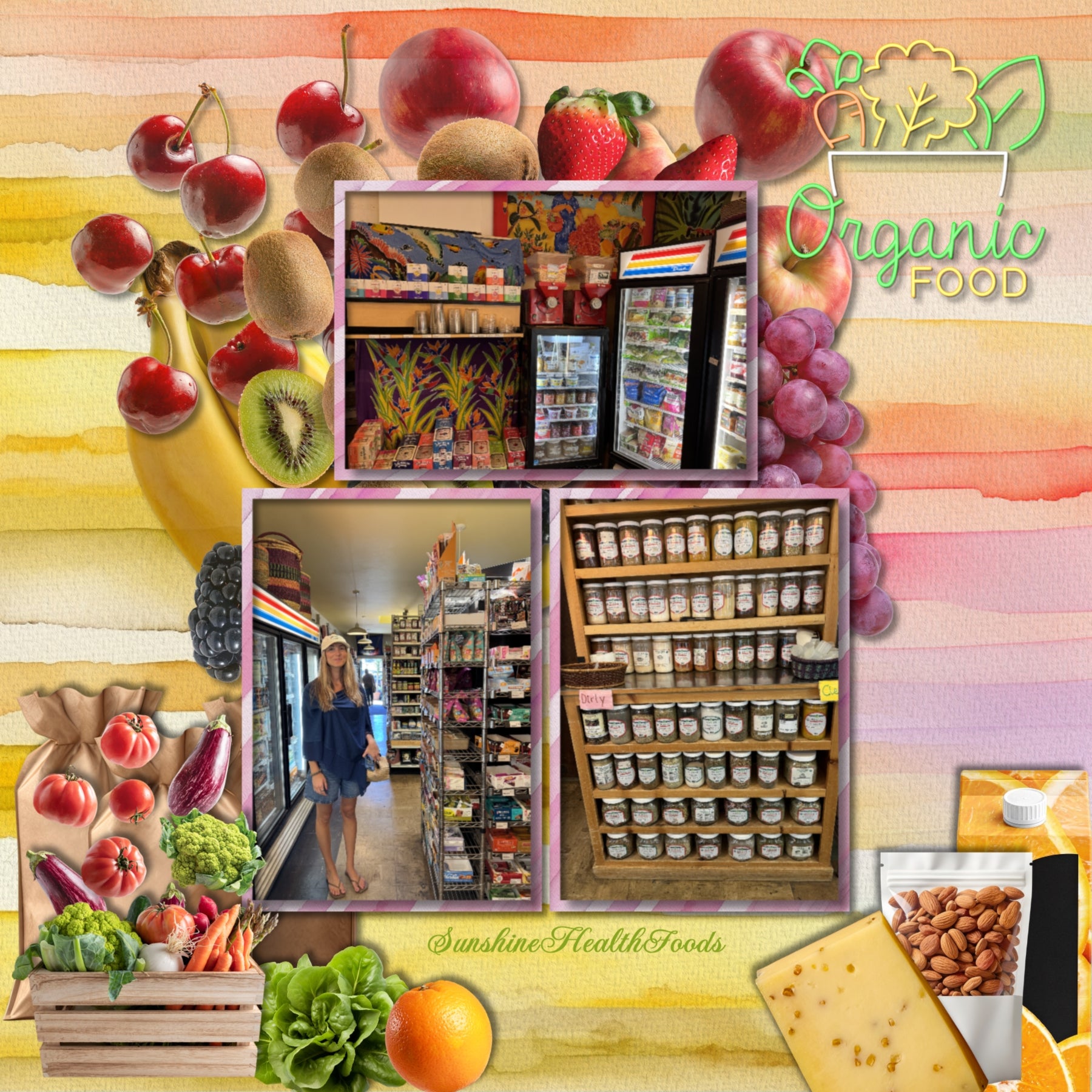 Document your grocery shopping adventures, food purchases, and cooking at home with these realistic grocery store embellishments by Lucky Girl Creative digital art for digital scrapbooking. Embellishments include brown bag, grocery bag, plastic, bulk, metal basket, cart, trolley, container, cash register, checkout, crate, produce, delivery truck, display case, sushi counter, donuts, bakery, hot food, gasoline pump, jar, meat tray, meat display, seafood, milk, motorized cart, pastry, mobile device, pay, tap