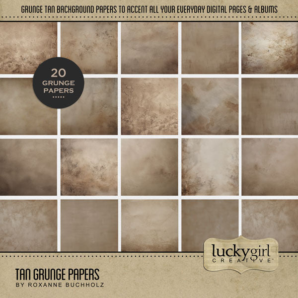 Accent your autumn greeting cards and traditional seasonal pages with these medium brown textured and grunge papers by Lucky Girl Creative digital art for digital scrapbooking. Great for Thanksgiving, fall, autumn, hay rides, pumpkin patch, fall festivals, and more! This kit is included in the Harvest Season Papers Bundle.