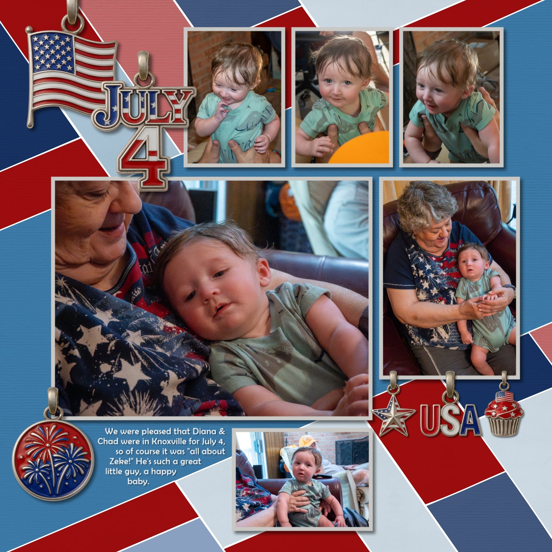 Capture the spirit of the 4th of July with these patriotic pewter and enamel charms by Crafty Clover digital art. This digital scrapbooking collection is perfect for preserving Independence Day celebrations, American history, and travel to the United States. Embellishments include American flag, Bald Eagle, cowboy boot, cupcake, fireworks, July 4, Lady Liberty, Liberty Bell, pickup truck, star, Uncle Sam, and USA. This kit is NOT included in any bundle.