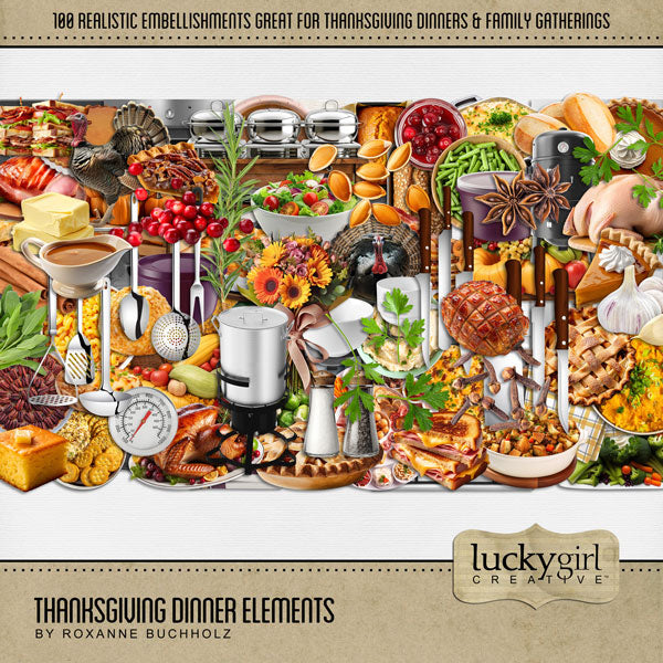 Accent your Thanksgiving greeting cards and traditional holiday pages with these yummy and realistic embellishments by Lucky Girl Creative digital art for digital scrapbooking. Great for the Thanksgiving holiday, family dinners, fall, autumn, and even cooking and baking! Embellishments include turkey, smoker, BBQ grill, cooktop, gas cooktop, electric cooktop, oven, gas grill, refrigerator, refrig, turkey fryer, and more.