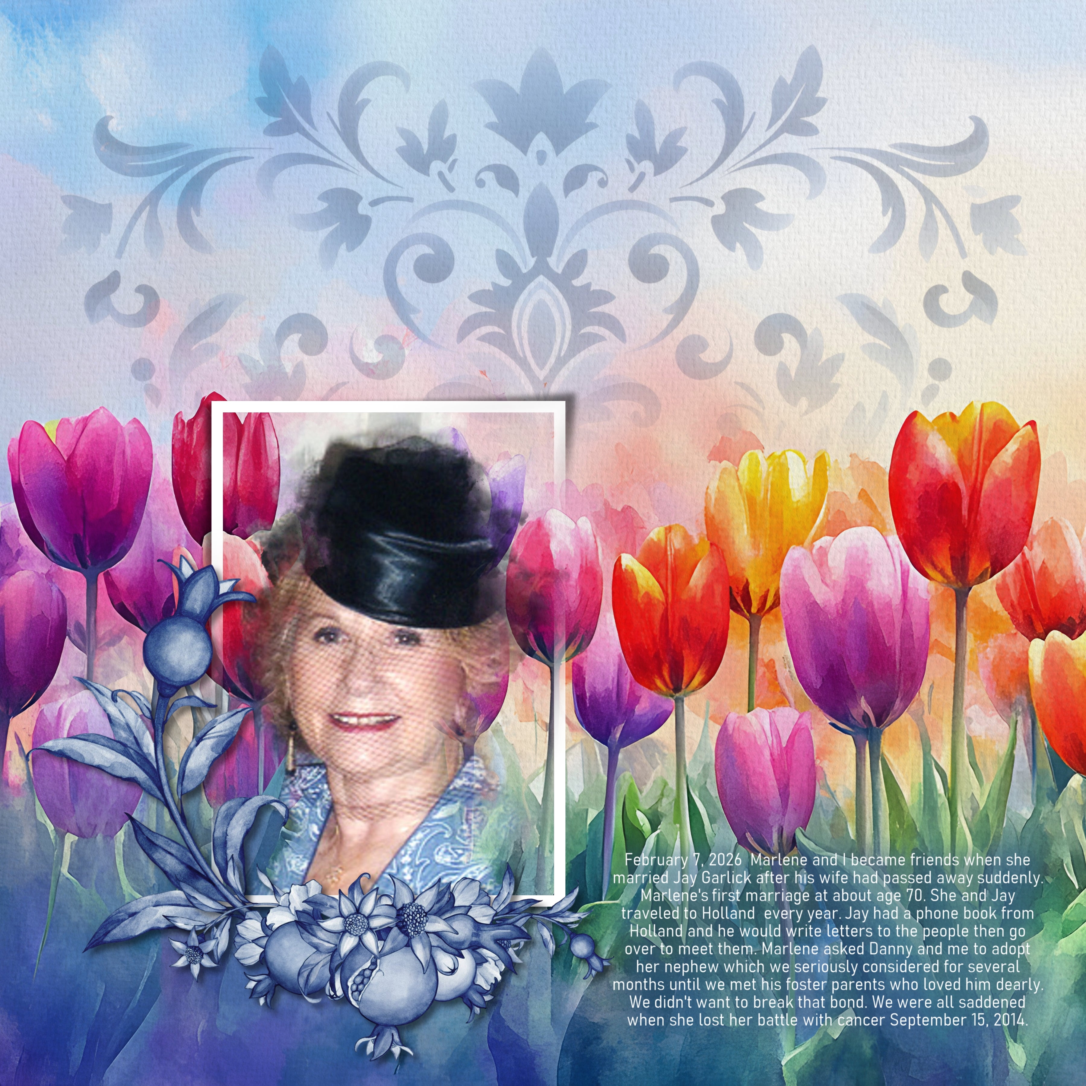 Create stylish digital scrapbooking pages of your vacation or holiday to Amsterdam, Holland, or The Netherlands with these beautiful watercolor embellishments, papers, and tulip overlays by Lucky Girl Creative digital art. Great for spring flower garden pages, too! Embellishments include bird, egret, heron, swan, cow, deep, fish, fox, Highland cow, seal, architecture, building, home, house, bag, bicycle, flag of The Netherlands, river boat, cruise, bridge, castle, beer, Dutch children, wooden shoes, tulips.