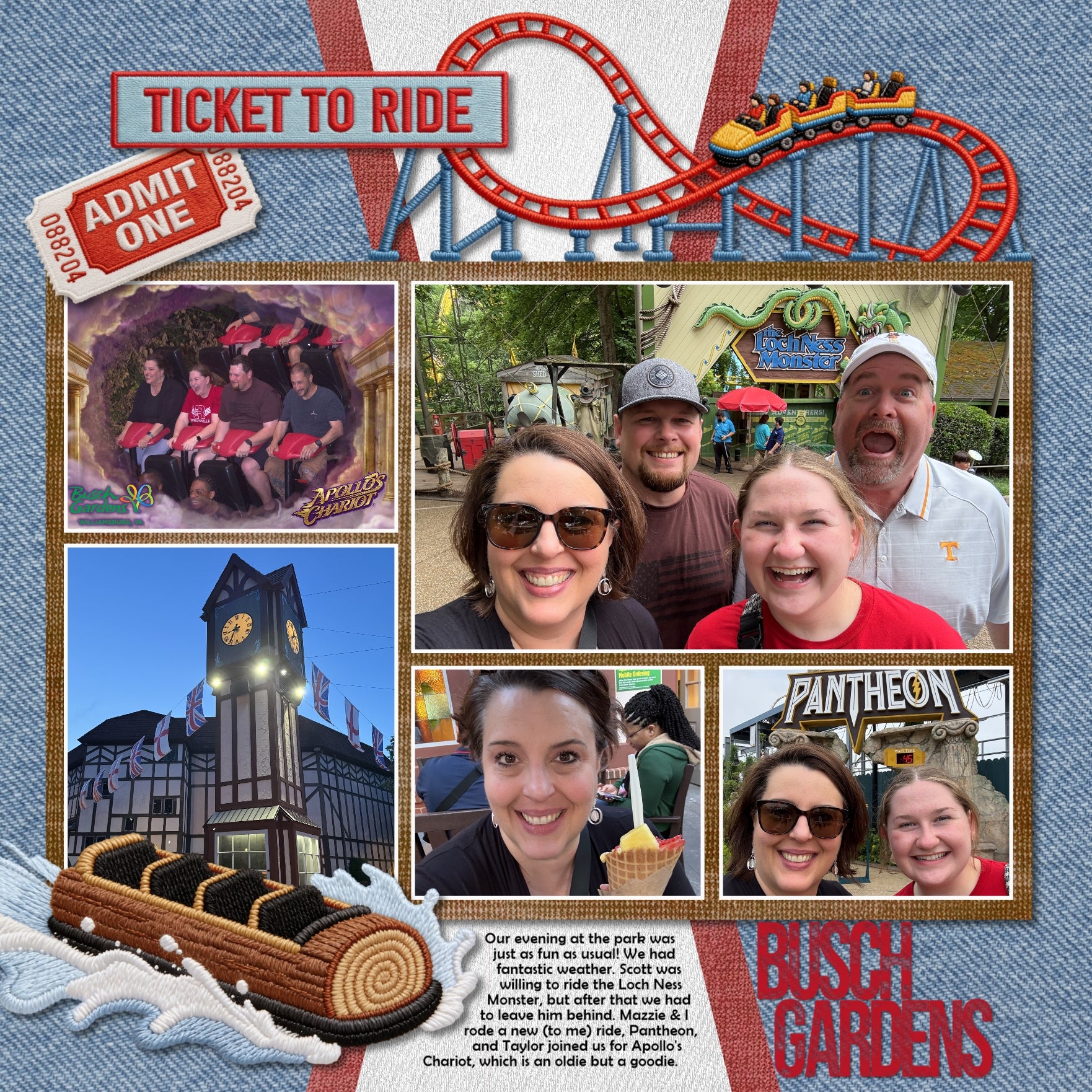 Let's make memories ride by ride! Document your memories with these fun theme park, amusement park, and adventure park embroidered patches by Crafty Clover digital art! Great for themed birthday parties, carnivals, and school festivals, too! Embellishments include balloons, bear, bow tie, buttons, carousel horse, castle, horse carriage, glass slipper, fairy, fireworks, chocolate dipped banana, hamburger, soda pop, pineapple whip, popcorn, frame, magic hat, ears, line starts here, sign, luggage tag, fingers,