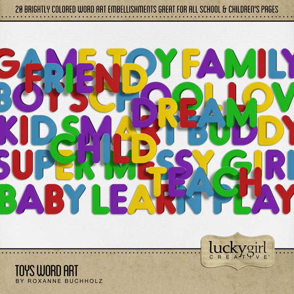 Toys Word Art Digital Scrapbook Kit