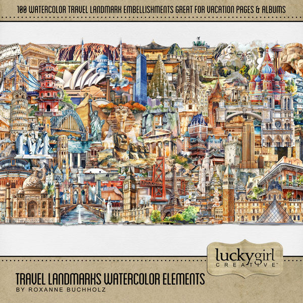 Designed with the world traveler in mind, this beautiful watercolor collection by Lucky Girl Creative digital art showcases international landmarks around the globe including North and South America, Europe, South America, Australia, Asia, and Africa. Landmarks include architecture, arch, downtown, Sydney Opera House, New Orleans, Coit Tower, San Francisco, California, Angkor Wat, Cambodia, CN Tower, Canada, castle, cathedral, cave, Chand Baori India, Great Wall of China, Temple of Heaven, Beijing, Greece, 