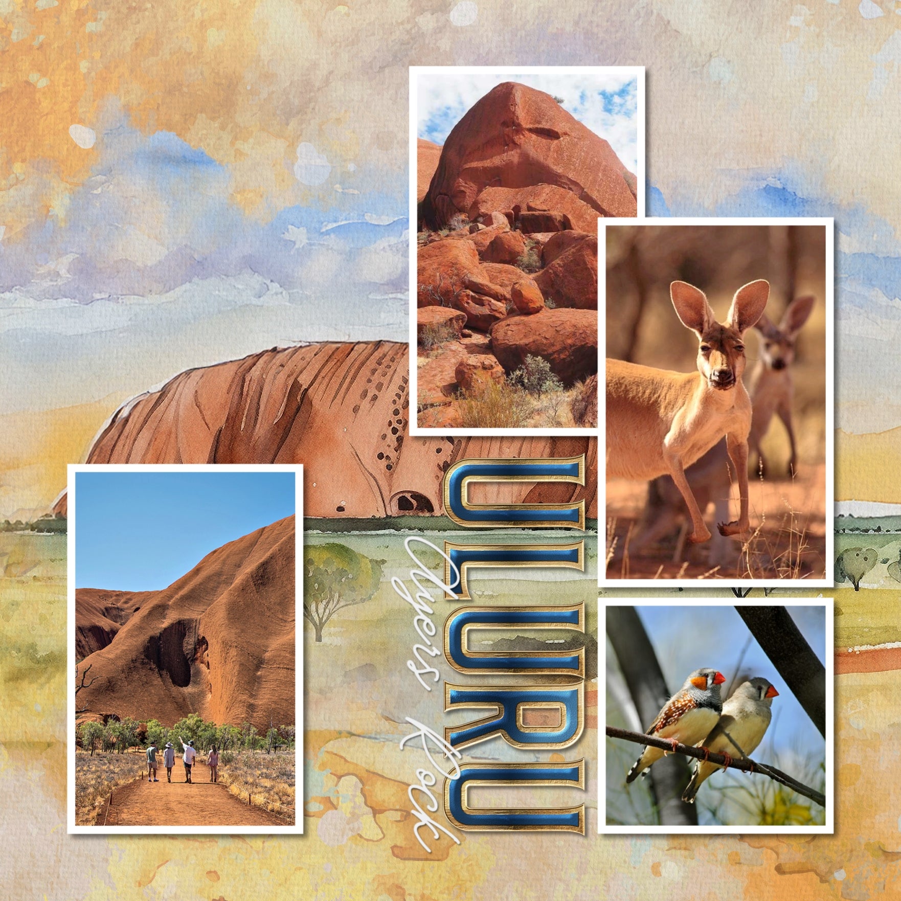 Travel Landmarks Watercolor Mega Digital Scrapbook Bundle