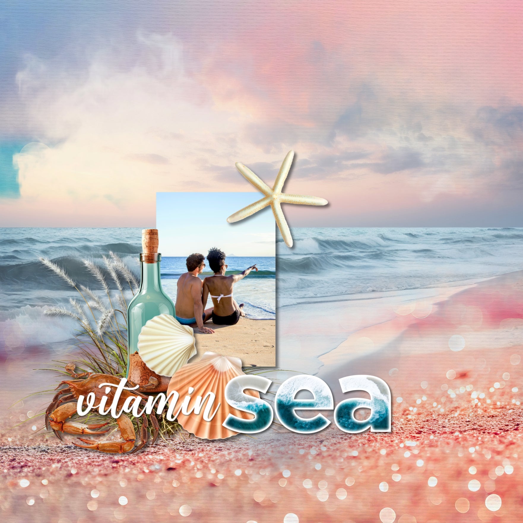 Paper Duos by Lucky Girl Creative digital art for digital scrapbooking are the perfect combination of papers! Use to create one-of-a-kind beautiful backgrounds of tropical beach bokeh and sparkle sand great for beach vacations and seaside holidays. This kit contains the Tropical Beach Bokeh Papers and the Beach Sparkle Sand Papers.