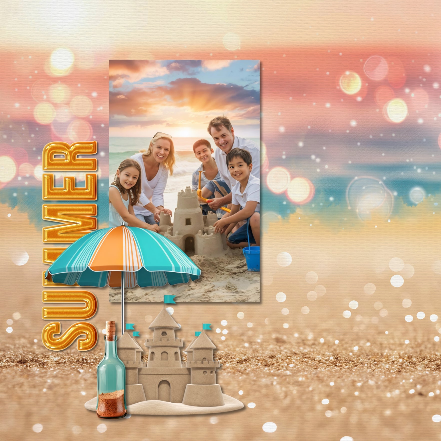 Paper Duos by Lucky Girl Creative digital art for digital scrapbooking are the perfect combination of papers! Use to create one-of-a-kind beautiful backgrounds of tropical beach bokeh and sparkle sand great for beach vacations and seaside holidays. This kit contains the Tropical Beach Bokeh Papers and the Beach Sparkle Sand Papers.