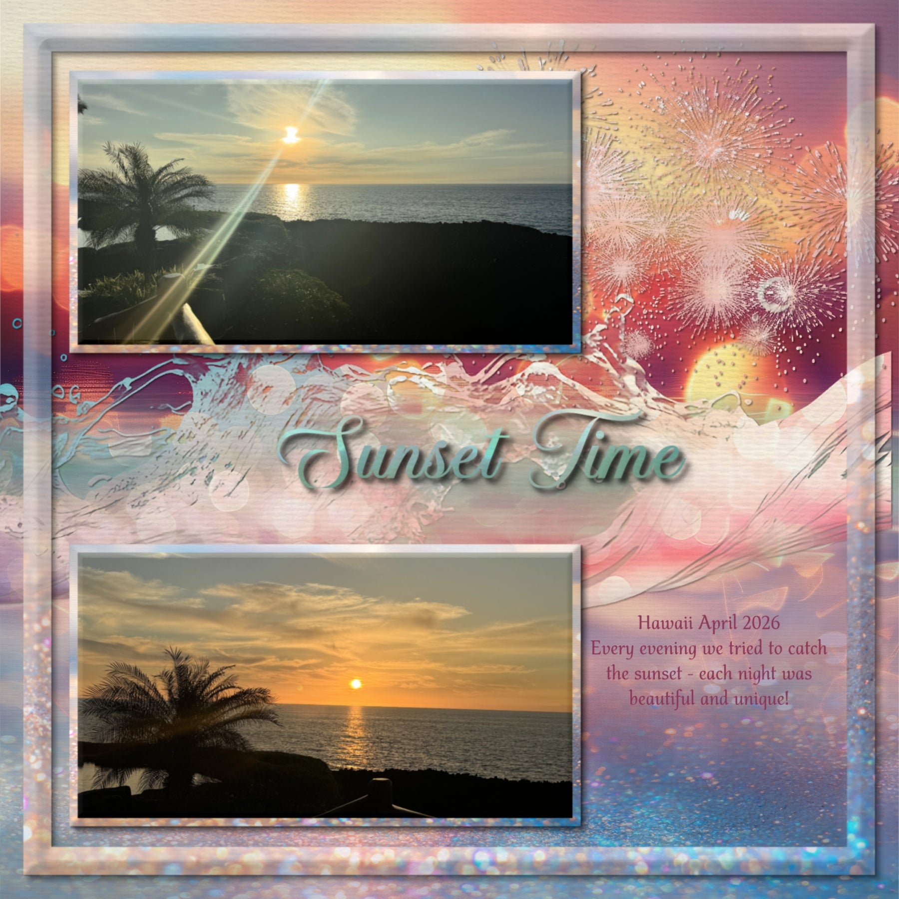 Paper Duos by Lucky Girl Creative digital art for digital scrapbooking are the perfect combination of papers! Use to create one-of-a-kind beautiful backgrounds of tropical beach bokeh and sparkle sand great for beach vacations and seaside holidays. This kit contains the Tropical Beach Bokeh Papers and the Beach Sparkle Sand Papers.
